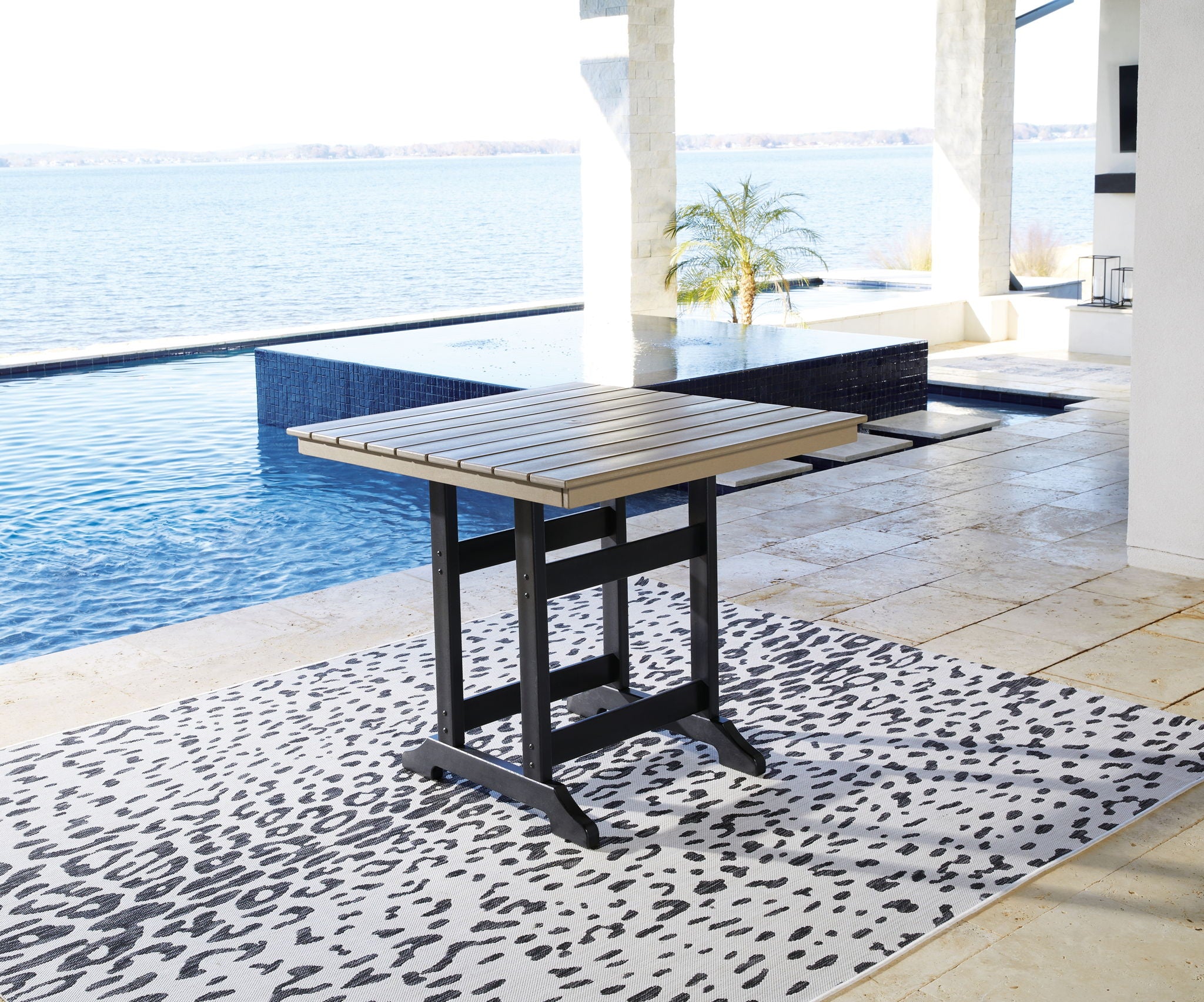 Fairen Trail - 5 Pc. - Counter Dining Set - Black / Driftwood - Urban Living Furniture (Los Angeles, CA)