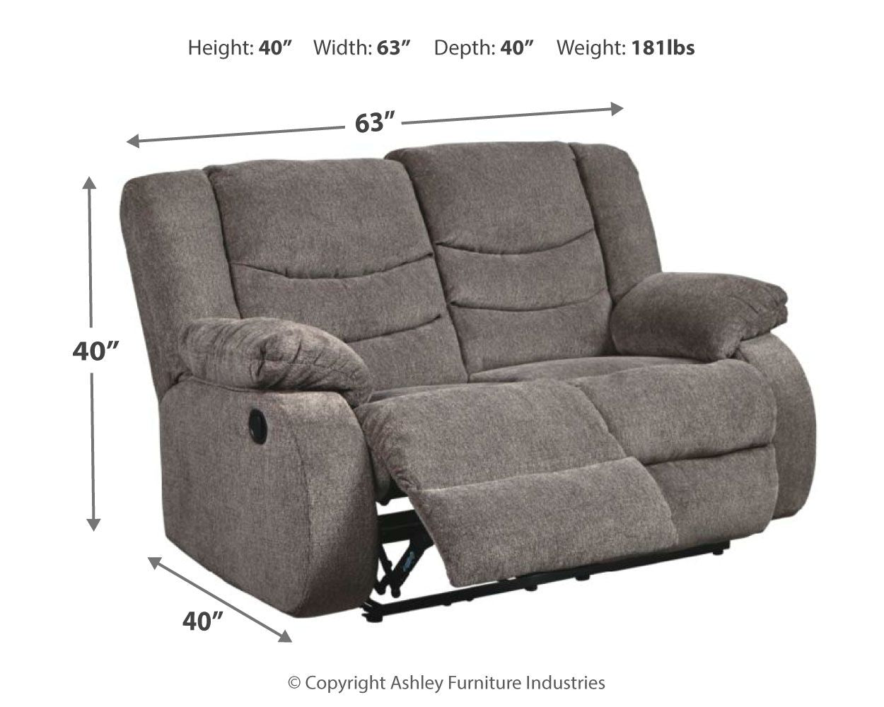 Tulen - Reclining Loveseat - Gray - Urban Living Furniture (Los Angeles, CA)