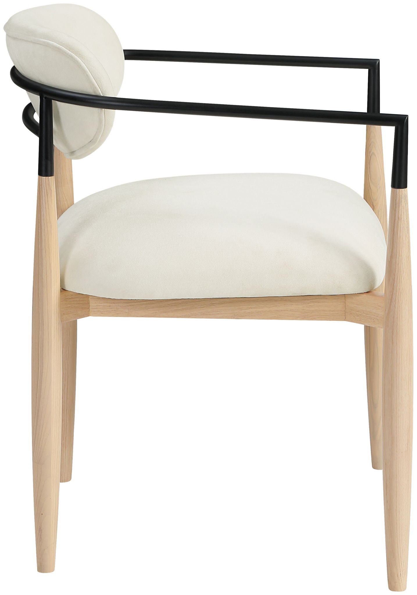 Riccio - Performance Fabric Upholstered Dining Arm Chair (Set of 2) With Light Brown Legs - Cream - Urban Living Furniture (Los Angeles, CA)