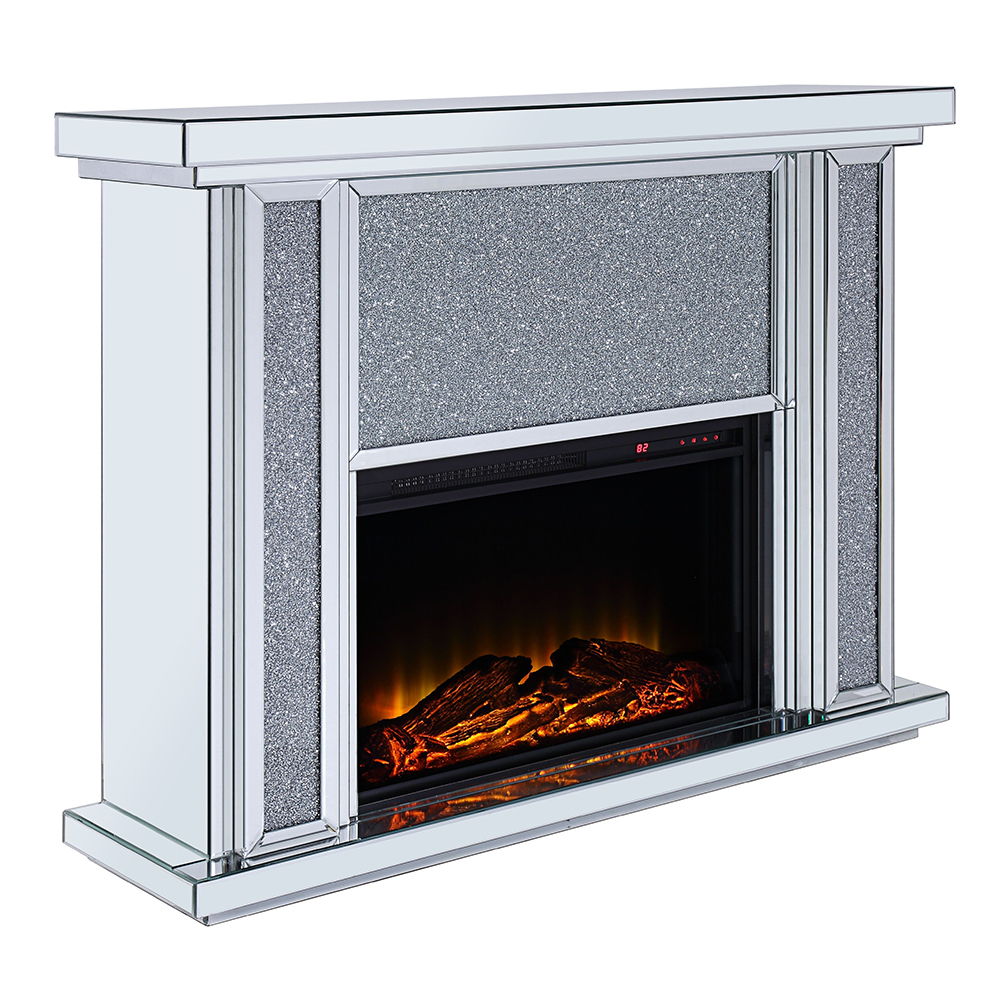 Noralie - LED Electric Fireplace - Mirrored & Faux Diamonds - Urban Living Furniture (Los Angeles, CA)