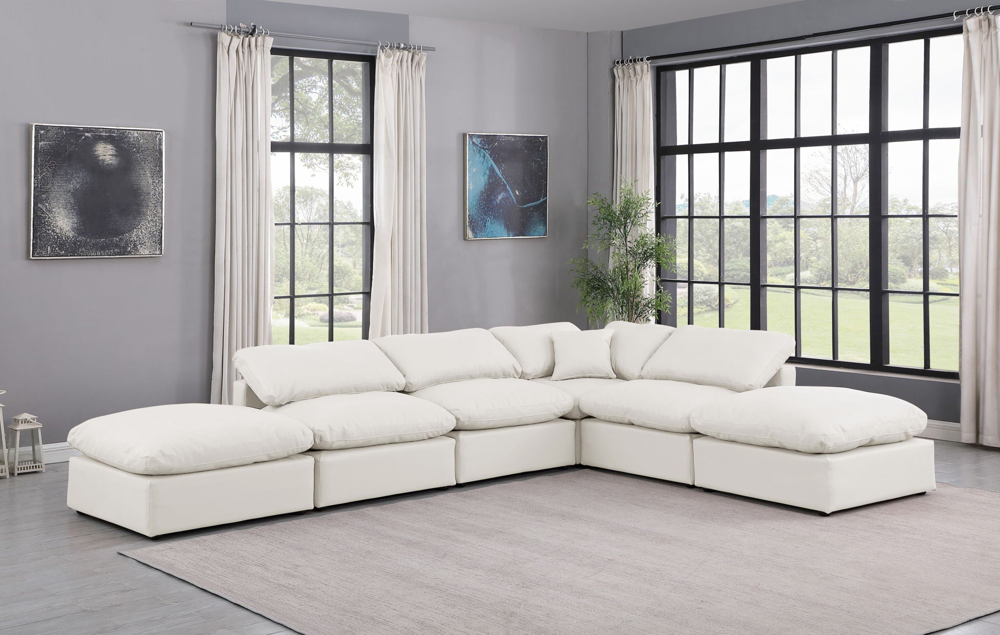 Indulge - Faux Leather 6 Piece Modular Armless Sectional - Urban Living Furniture (Los Angeles, CA)