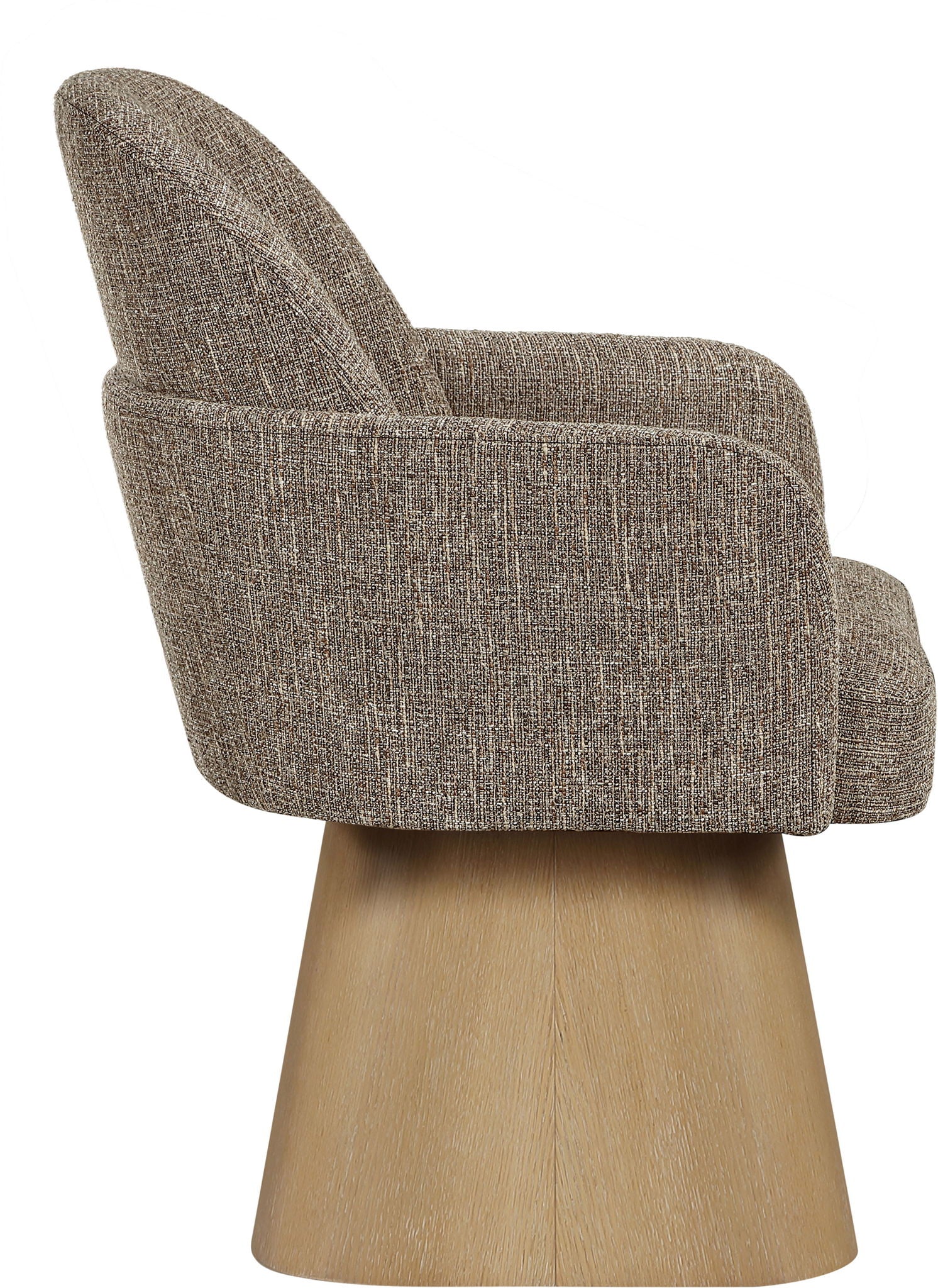 Marlowe - Linen Textured Fabric Upholstered Swivel Dining Arm Chair - Stained Natural - Urban Living Furniture (Los Angeles, CA)