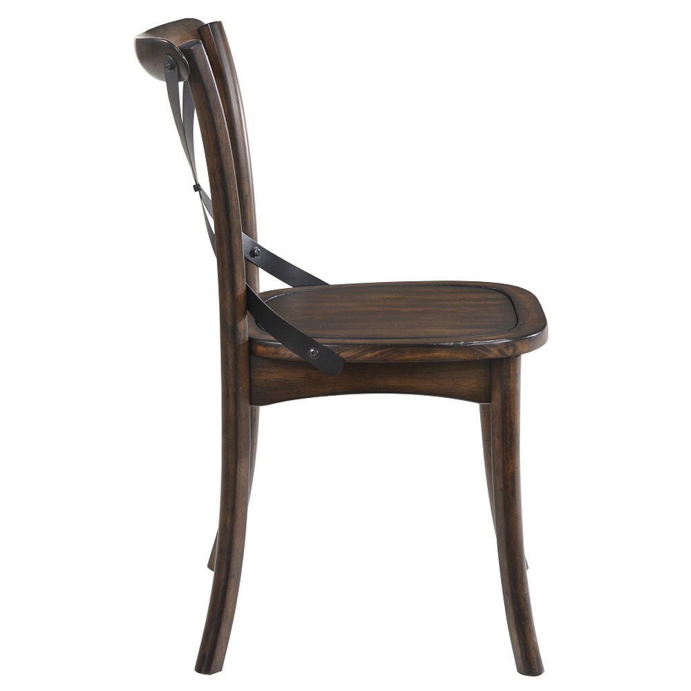 Kaelyn - Side Chair (Set of 2) - Dark Oak & Black Metal - Urban Living Furniture (Los Angeles, CA)