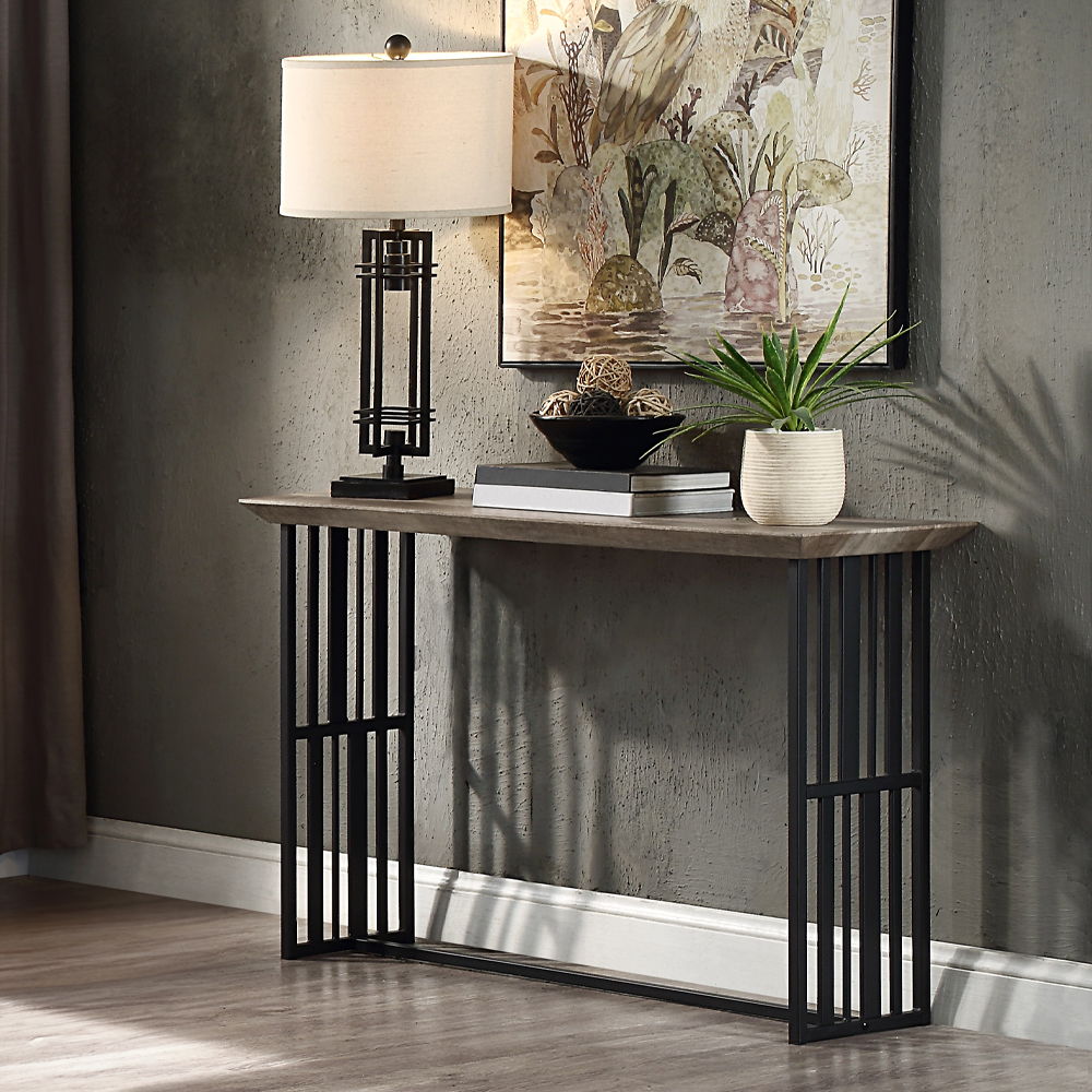 Zudora - Sofa Table - Antique Oak & Black - Urban Living Furniture (Los Angeles, CA)