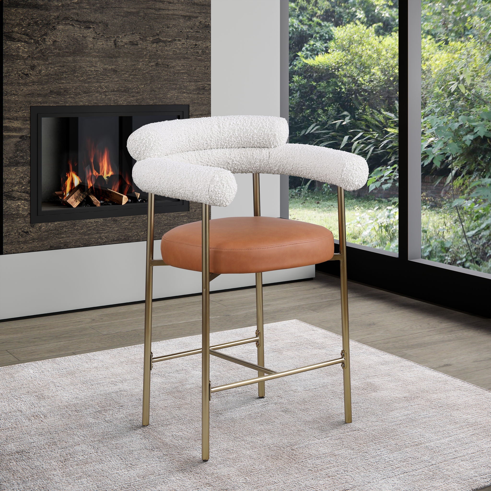 Blake - Counter Stool With Bronze Legs (Set of 2)