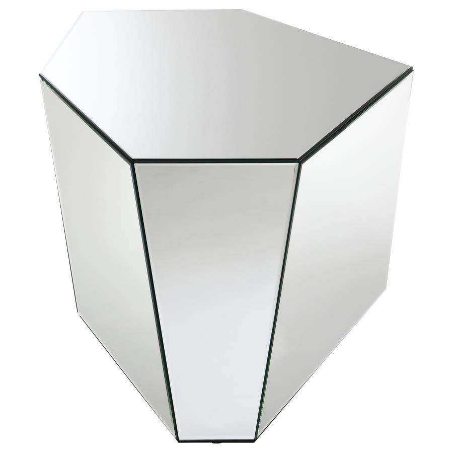 Capella - Mirrored Abstract Geometric End Table - Silver - Urban Living Furniture (Los Angeles, CA)