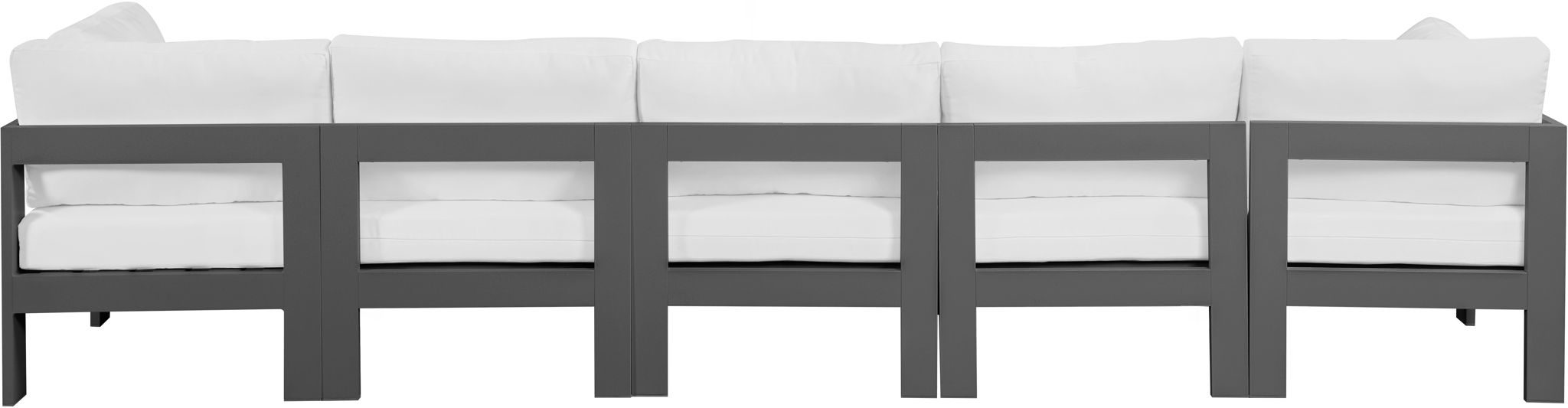 Nizuc - Outdoor Patio 5 Seat Modular Sofa With Gray Frame - Urban Living Furniture (Los Angeles, CA)
