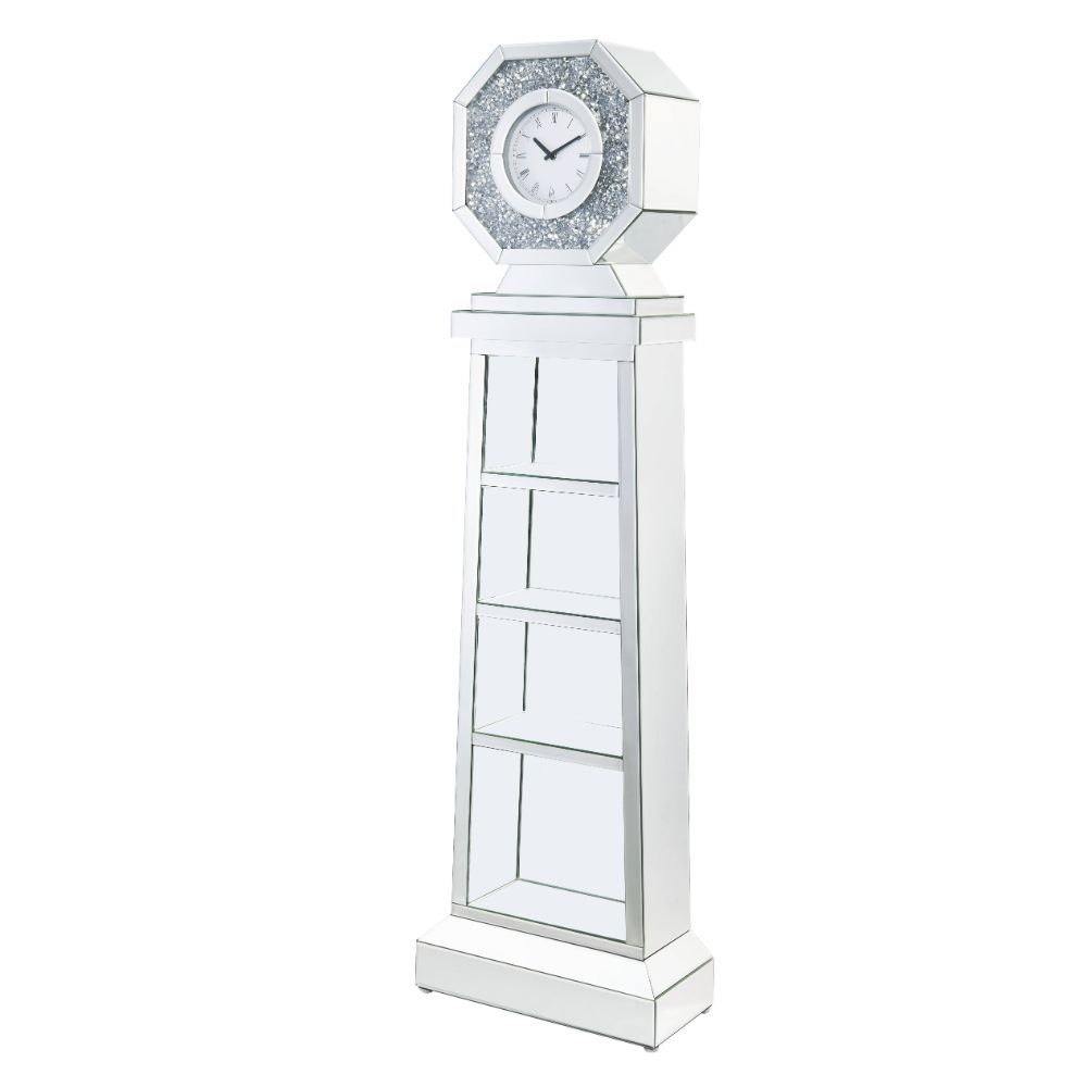 Noralie - Grandfather Clock - Mirrored & Faux Diamonds - 63" - Urban Living Furniture (Los Angeles, CA)