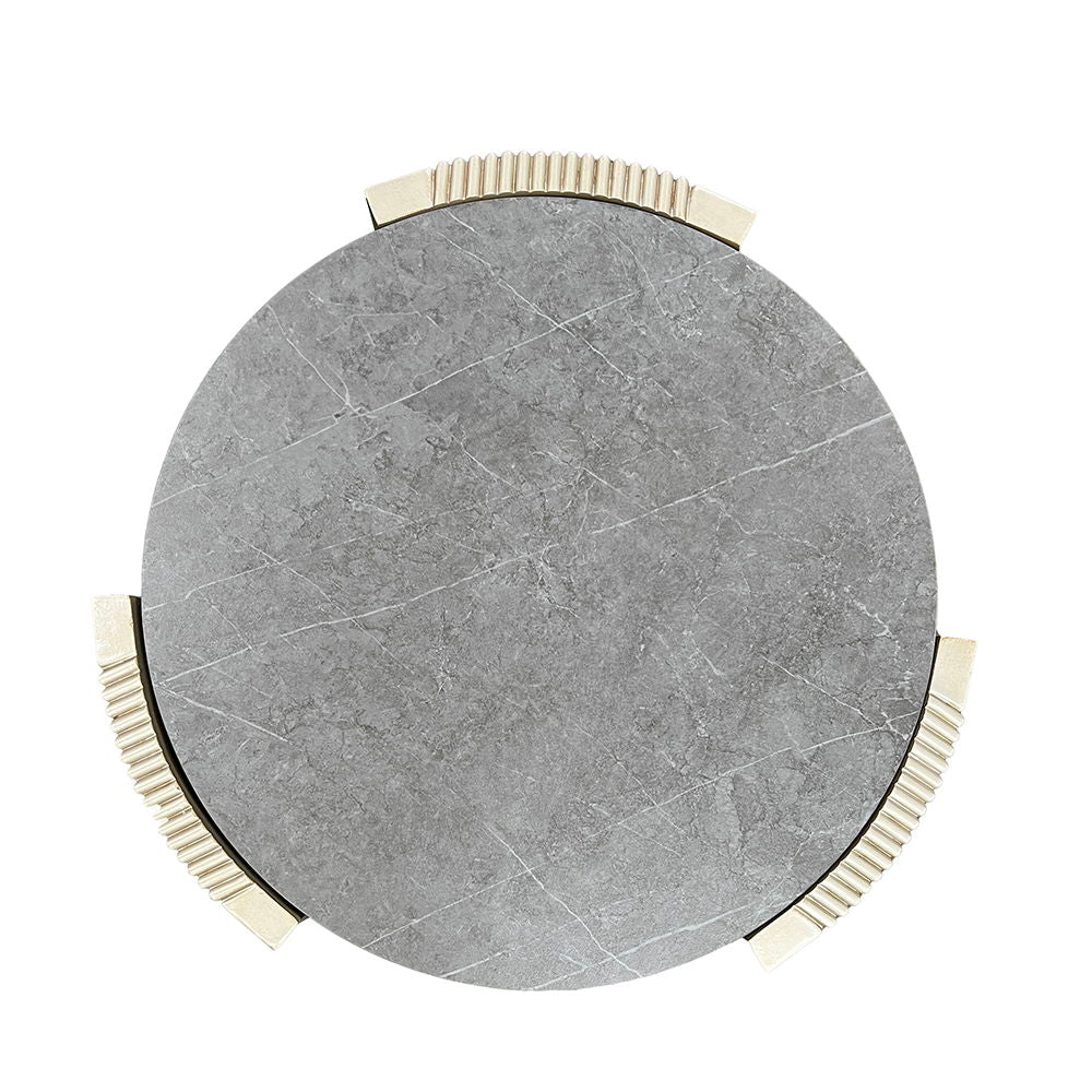 Kasa - End Table - Sintered Stone & Champagne - Urban Living Furniture (Los Angeles, CA)