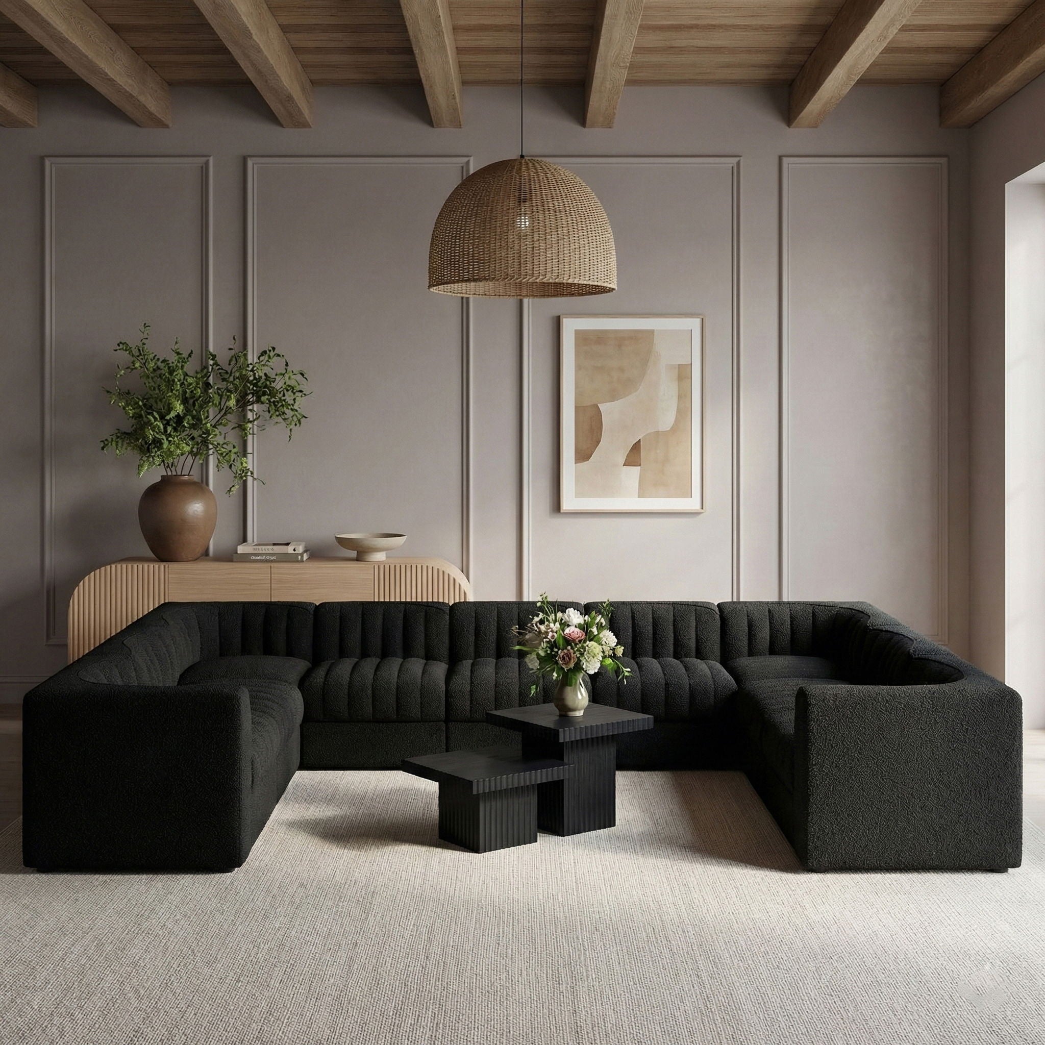 Rummi - Velvet Performance Fabric Upholstered 9 Piece Modular Sectional - Urban Living Furniture (Los Angeles, CA)