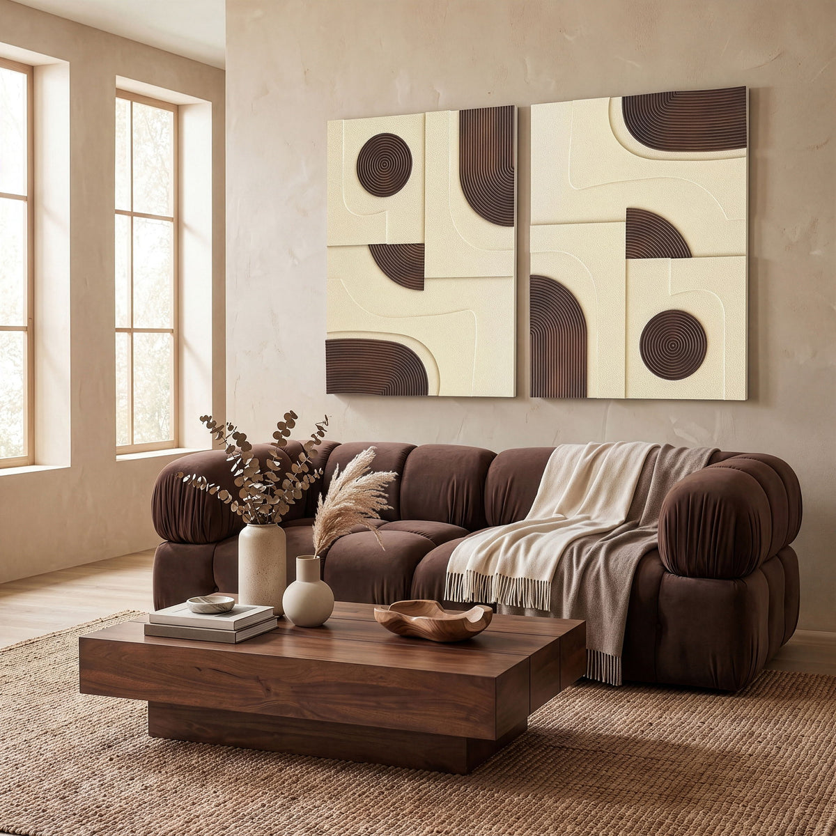 Element - Mango Wood 2 Piece Wall Art