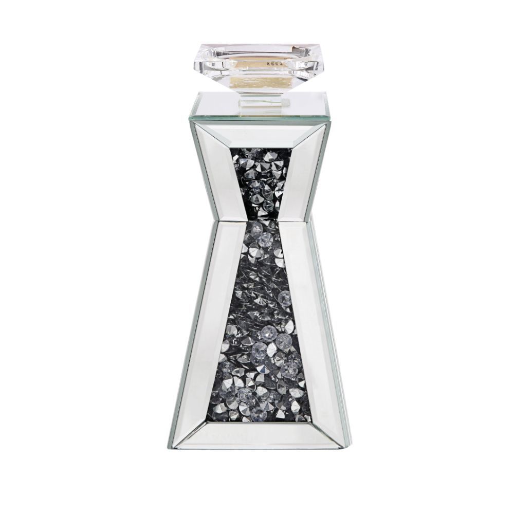 Nowles - 11" Candle Holder (Set of 2) - Mirrored, Faux Diamonds - Urban Living Furniture (Los Angeles, CA)