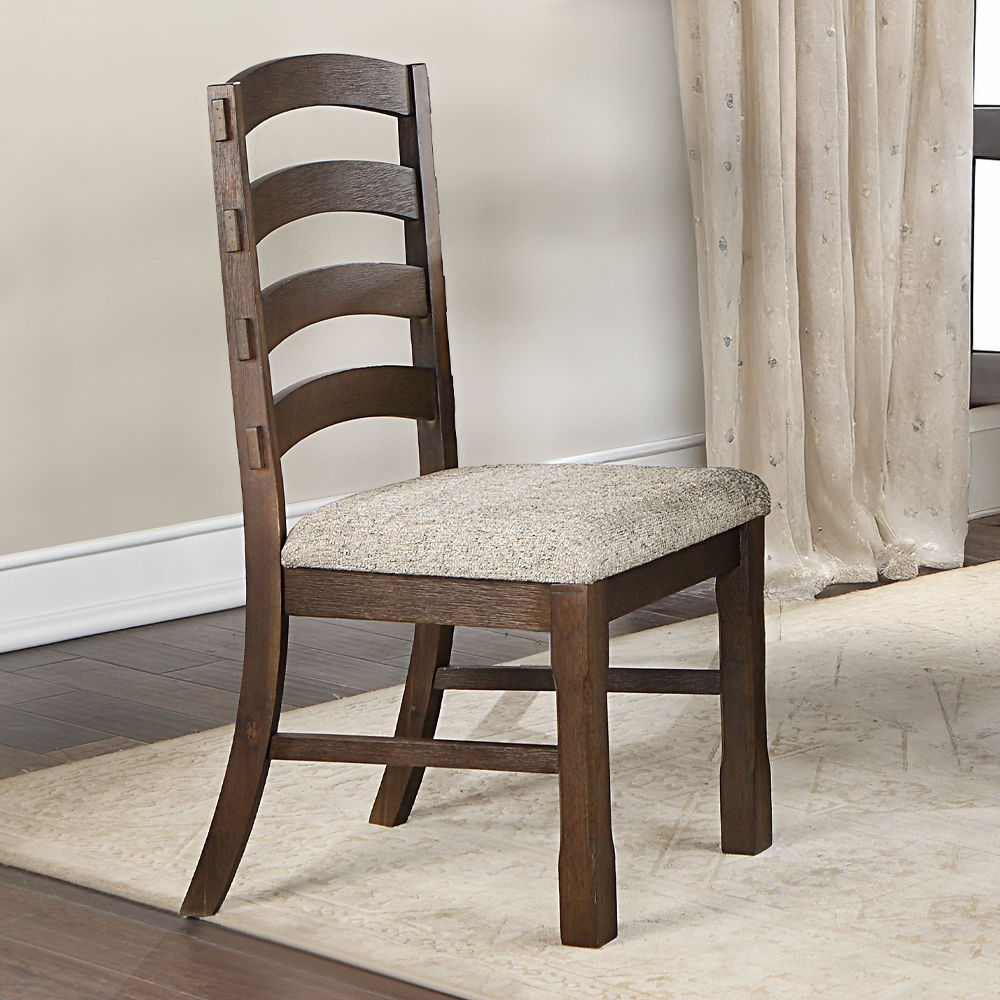 Pascaline - Side Chair (Set of 2) - Gray Fabric, Rustic Brown & Oak - Urban Living Furniture (Los Angeles, CA)