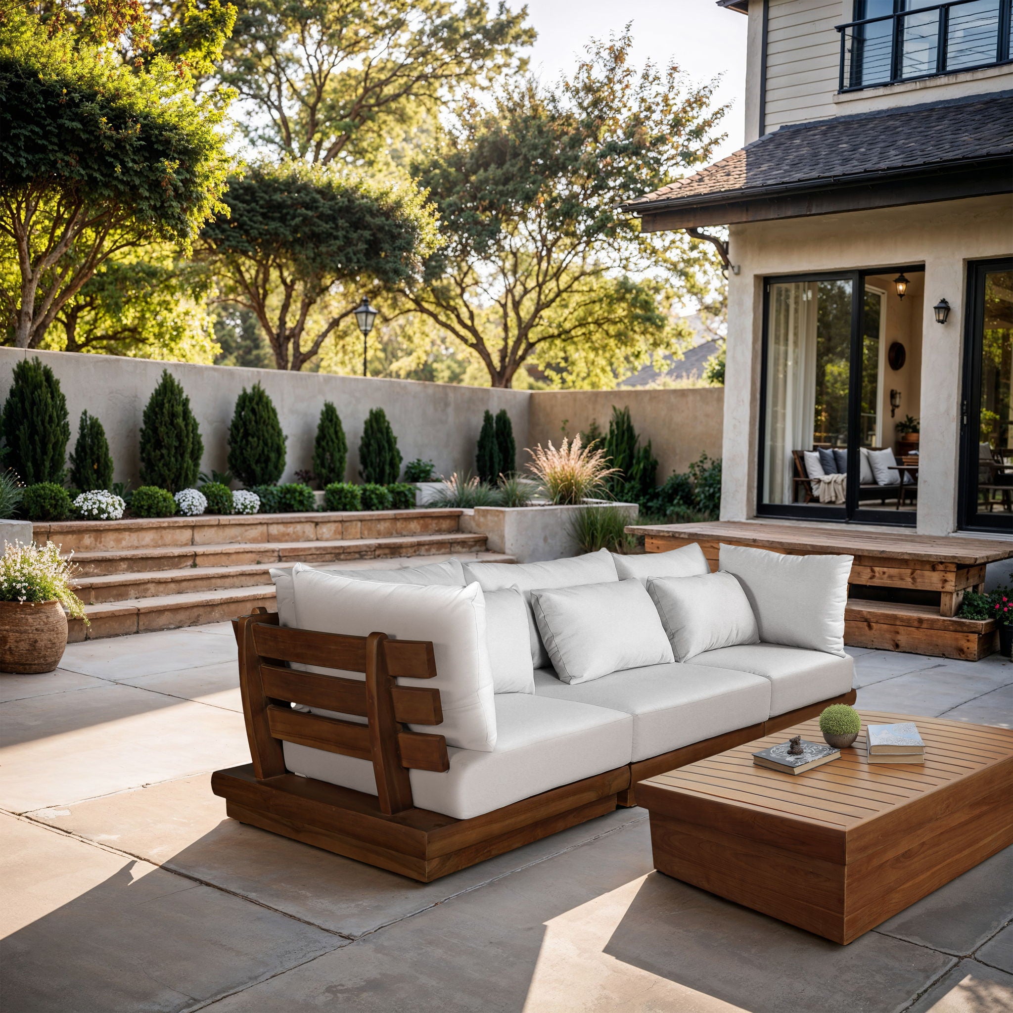 Mirella - 3 Piece Water Resistant Fabric Upholstered Outdoor Patio Modular Sofa - Urban Living Furniture (Los Angeles, CA)