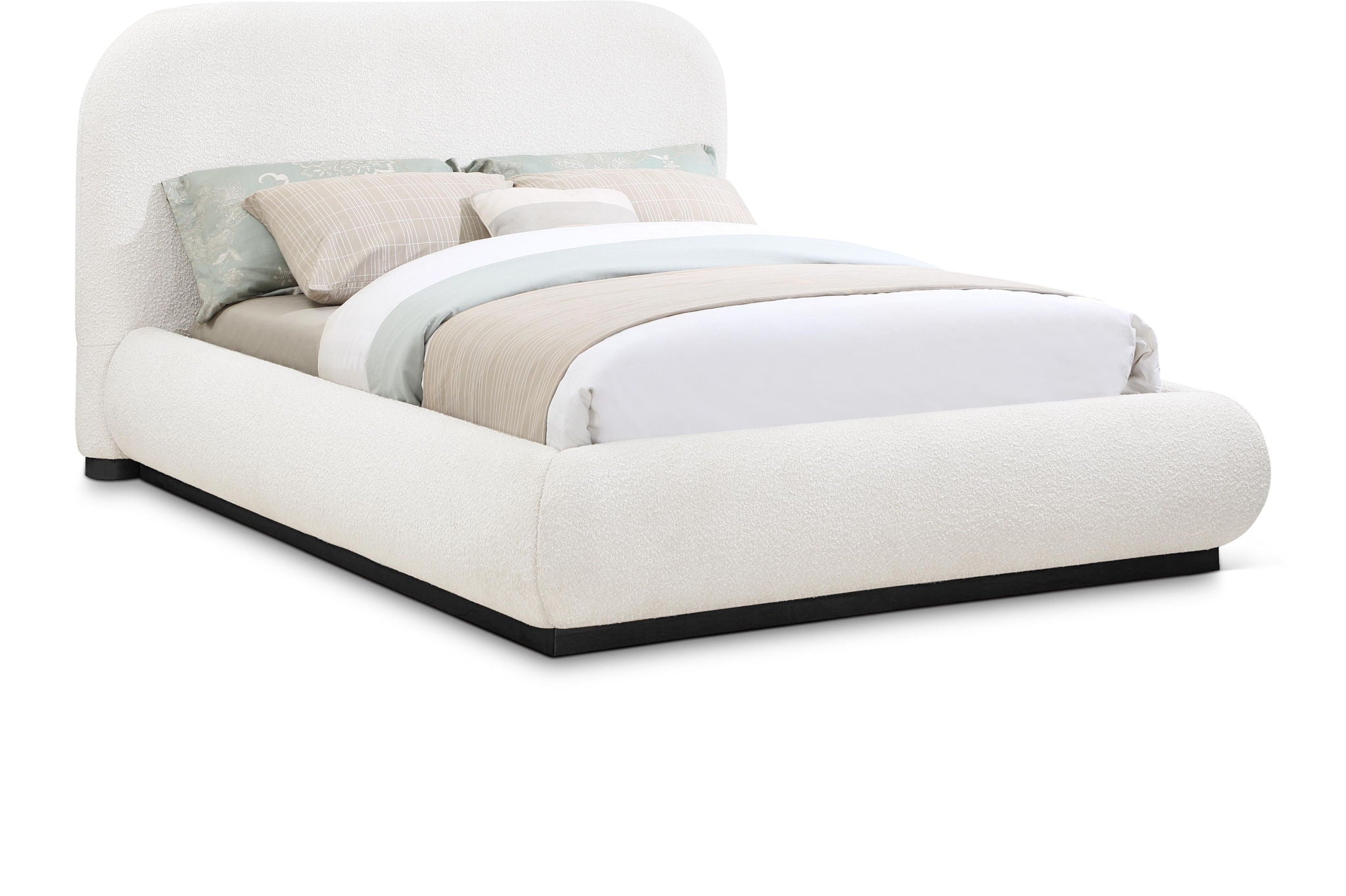 Vaughn - Boucle Bed With Black Base - Urban Living Furniture (Los Angeles, CA)