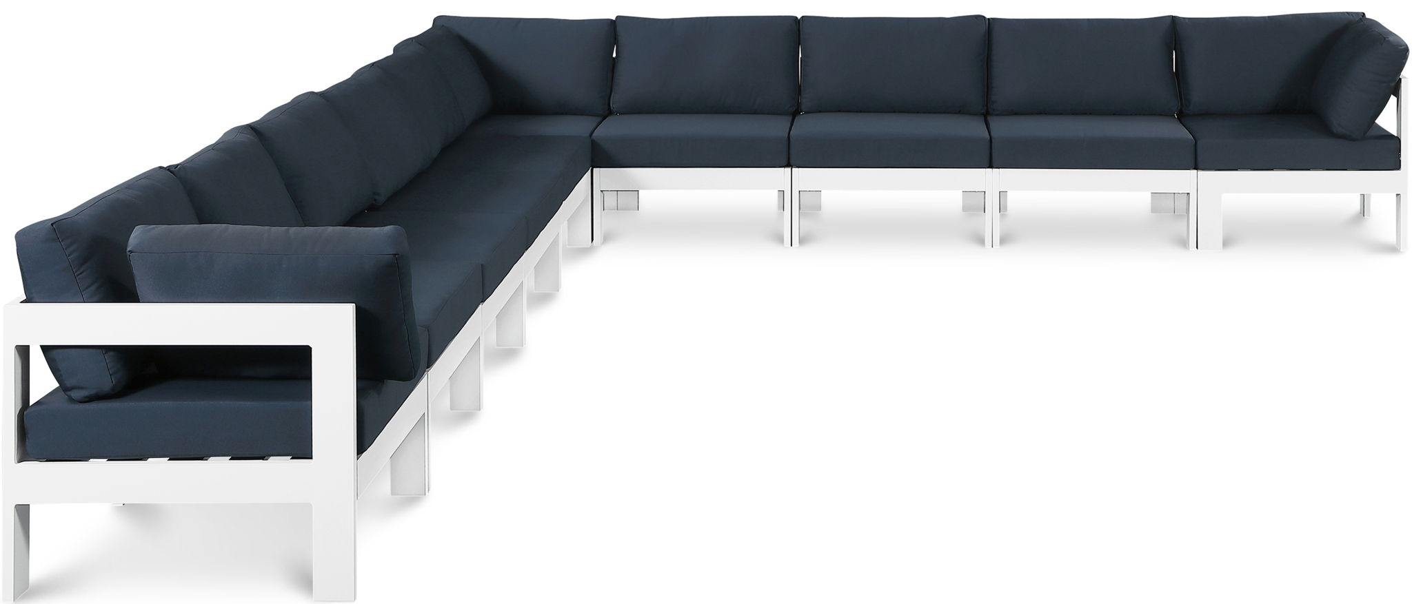 Nizuc - Outdoor Patio 10 Piece Modular Sectional With White Frame - Urban Living Furniture (Los Angeles, CA)
