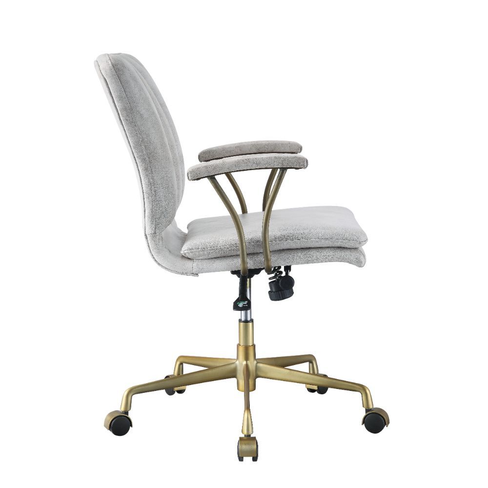 Damir - Office Chair - Vintage White Top Grain Leather & Chrome - Urban Living Furniture (Los Angeles, CA)