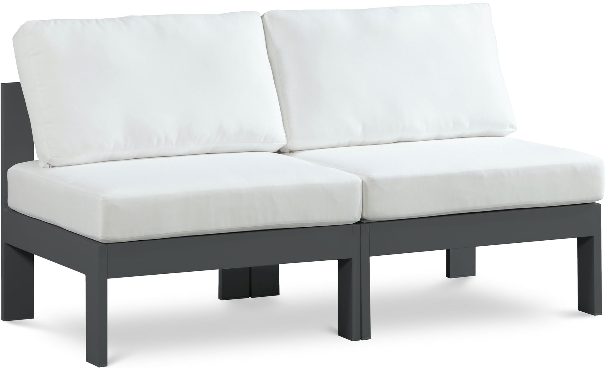 Nizuc - Outdoor Patio 2 Seat Armless Modular Sofa With Gray Frame - Urban Living Furniture (Los Angeles, CA)