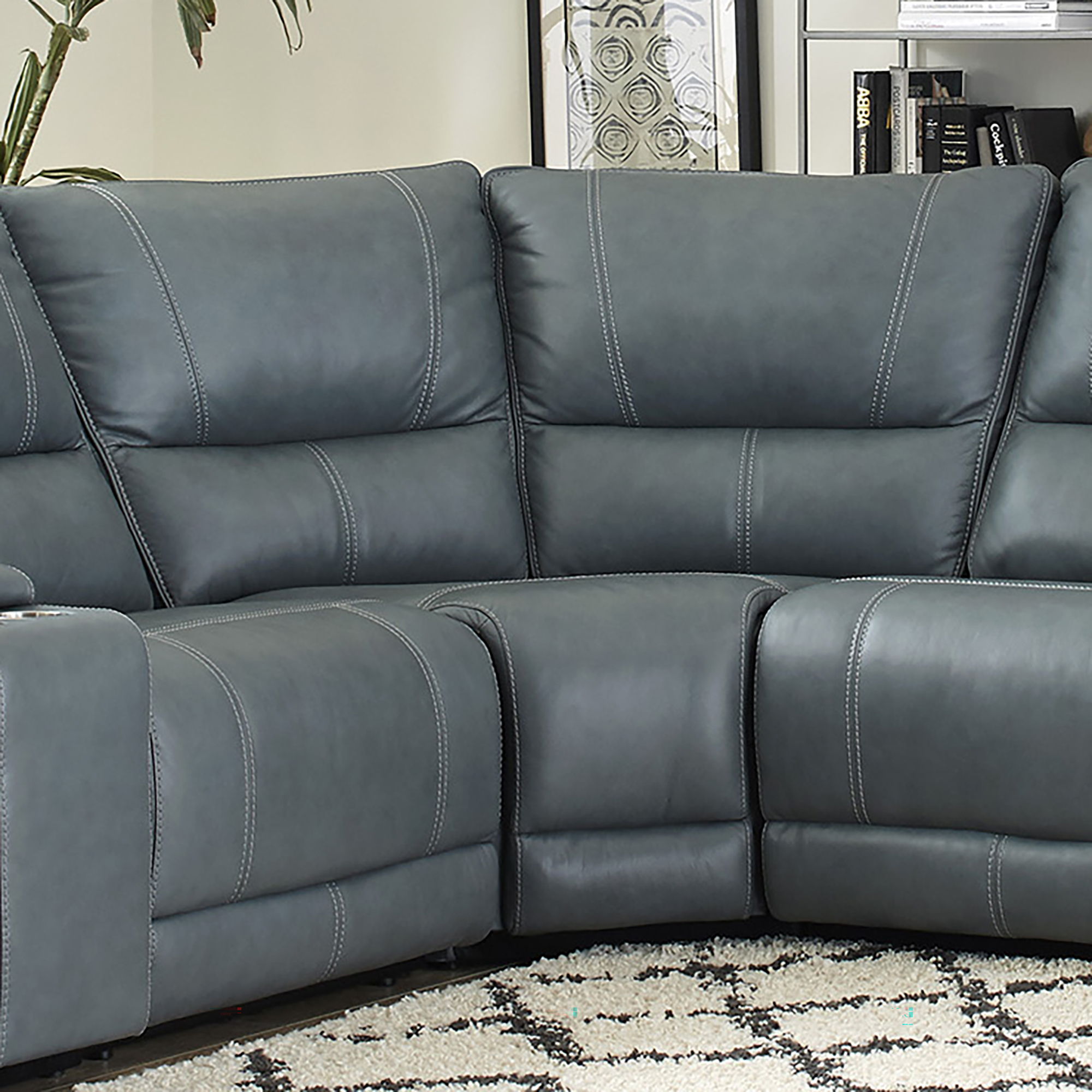 Whitman - Powered Cordless Corner Wedge - Verona Azure - Urban Living Furniture (Los Angeles, CA)