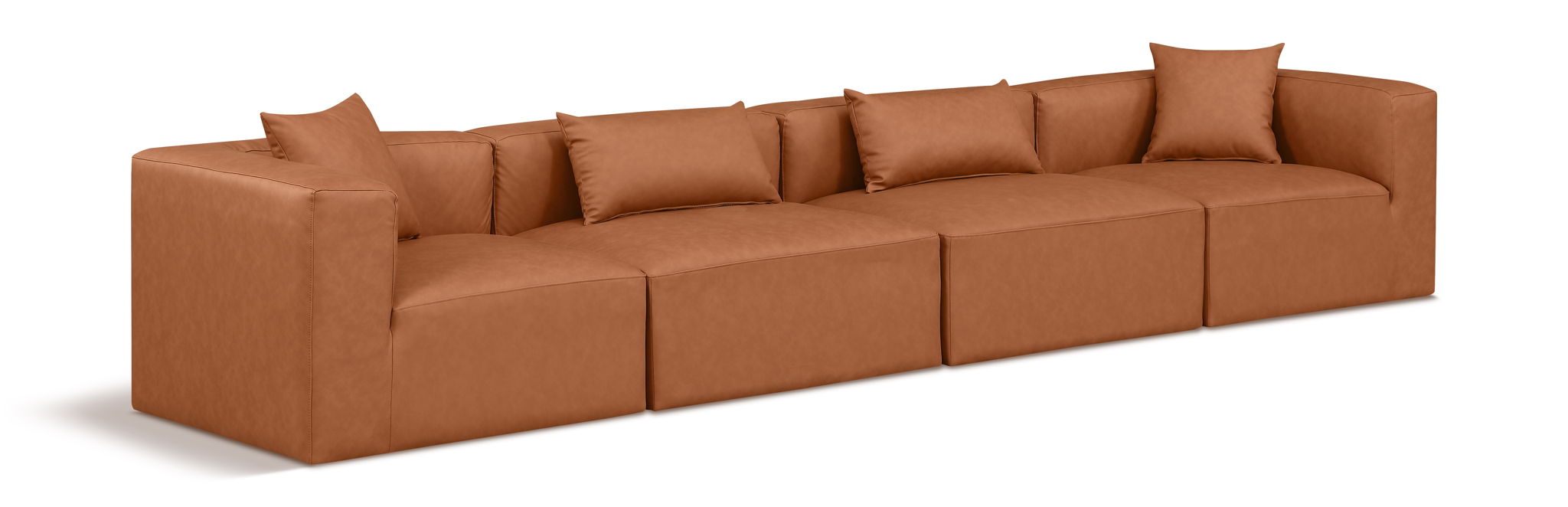 Cube - Modular 4 Seat Sofa - Cognac - Urban Living Furniture (Los Angeles, CA)