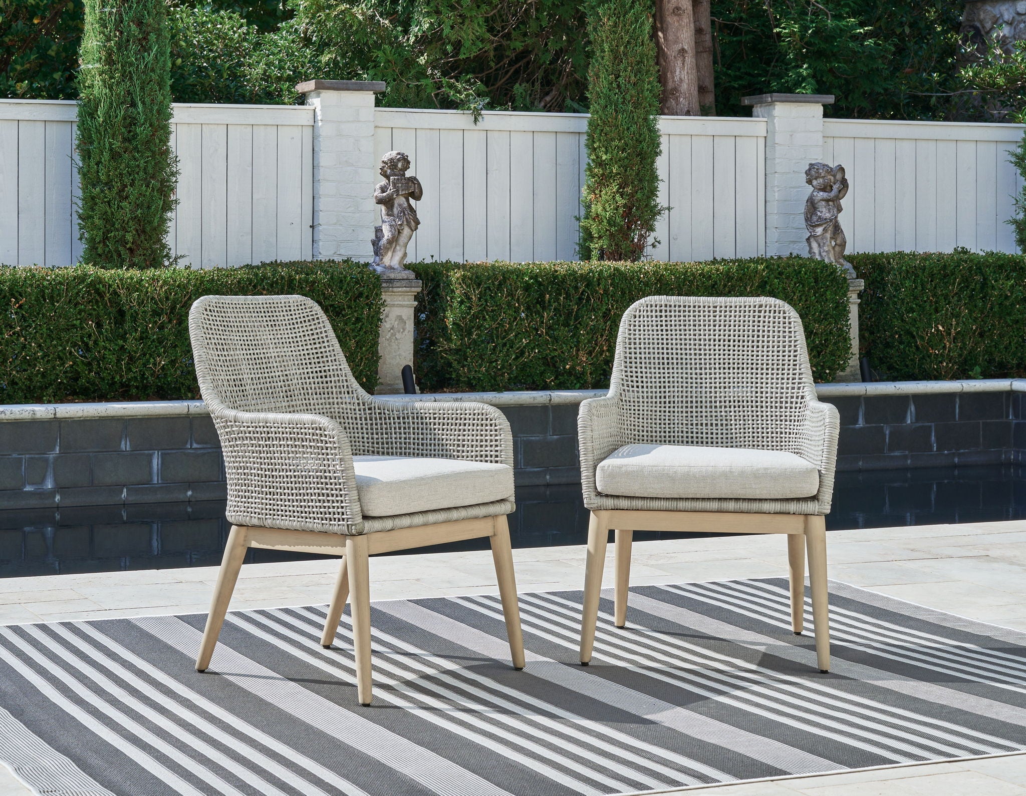 Seton Creek - Gray - Arm Chair With Cushion (Set of 2) - Urban Living Furniture (Los Angeles, CA)