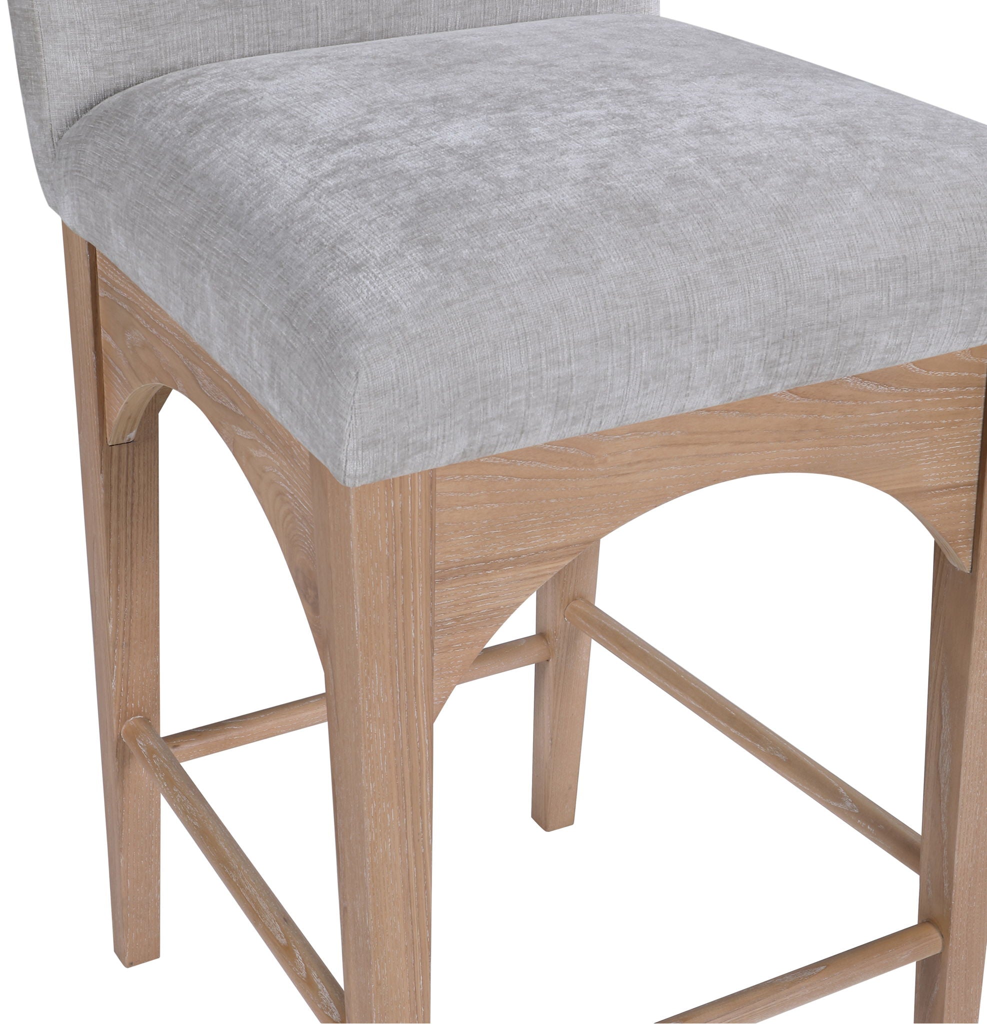 Waldorf - Chenille Stool With Natural Legs - Urban Living Furniture (Los Angeles, CA)