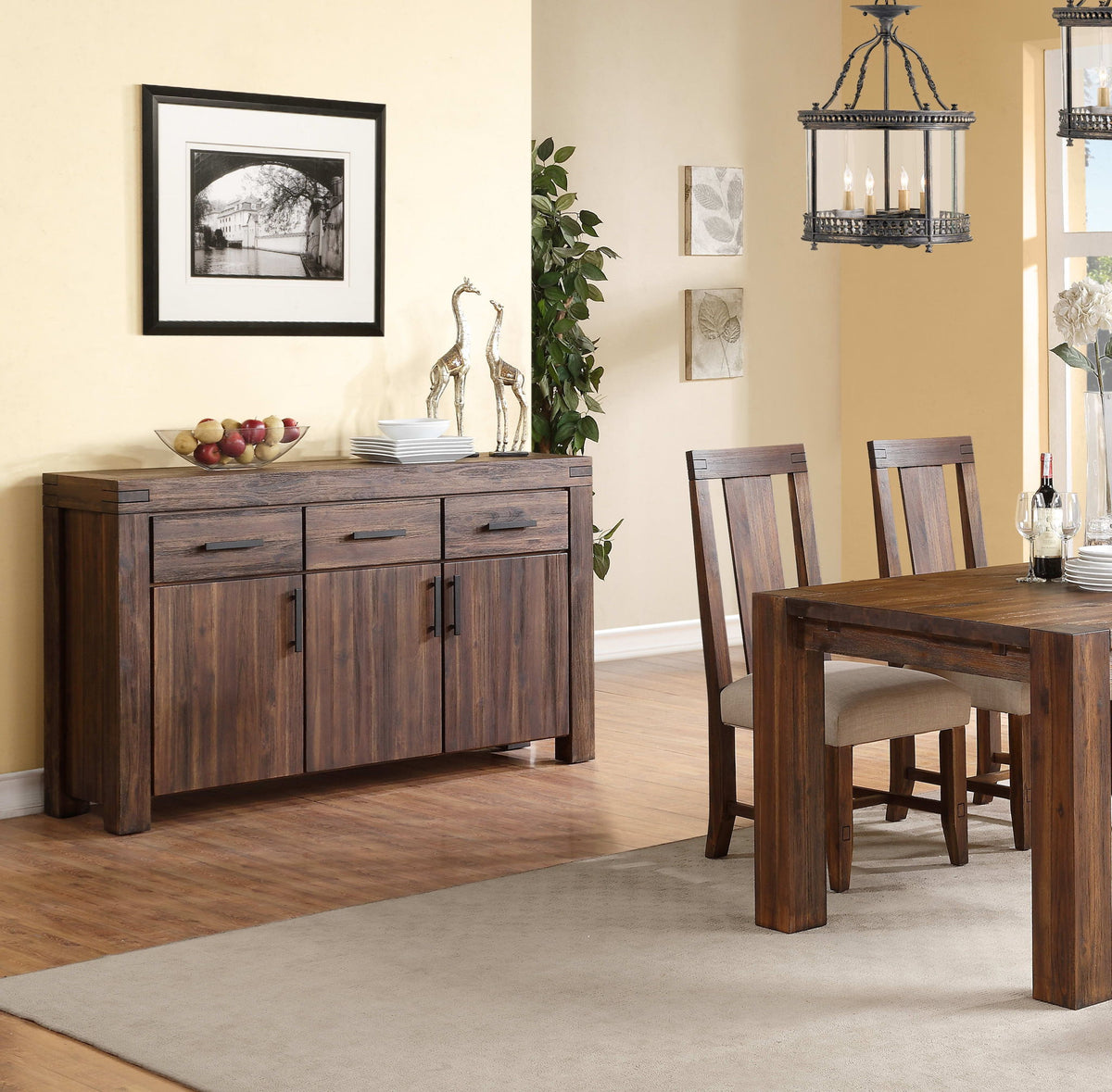 Meadow - Solid Wood Three Drawer Three Door Sideboard