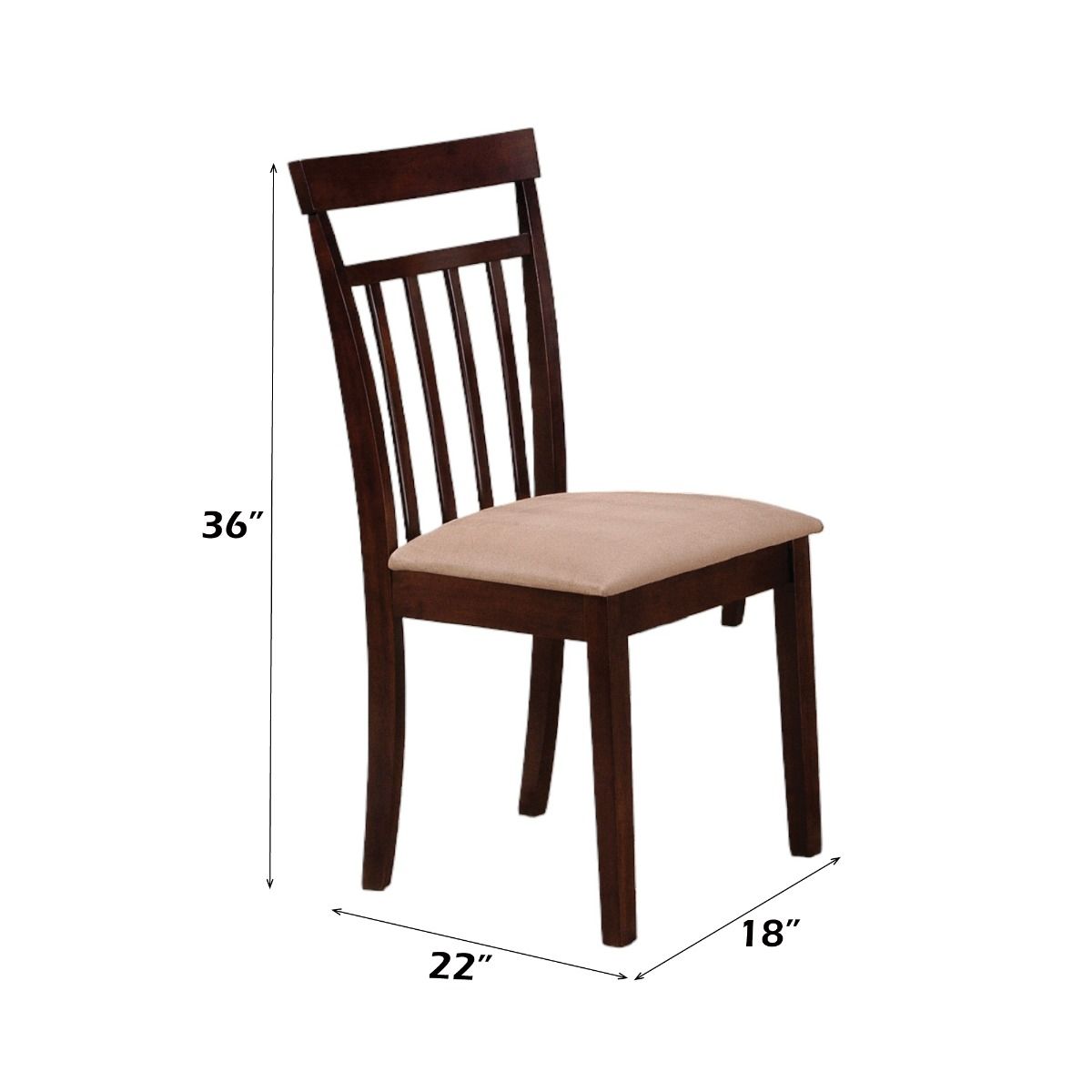 Samuel - 5 Piece Dining Set - Beige Microfiber &Espresso - Urban Living Furniture (Los Angeles, CA)