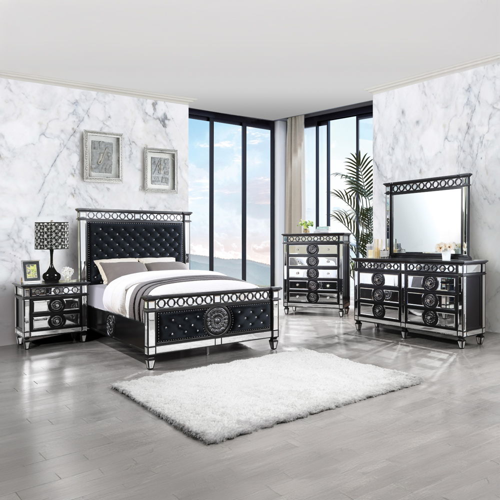 Varian II - Chest - Mirrored, Black & Sliver - Urban Living Furniture (Los Angeles, CA)