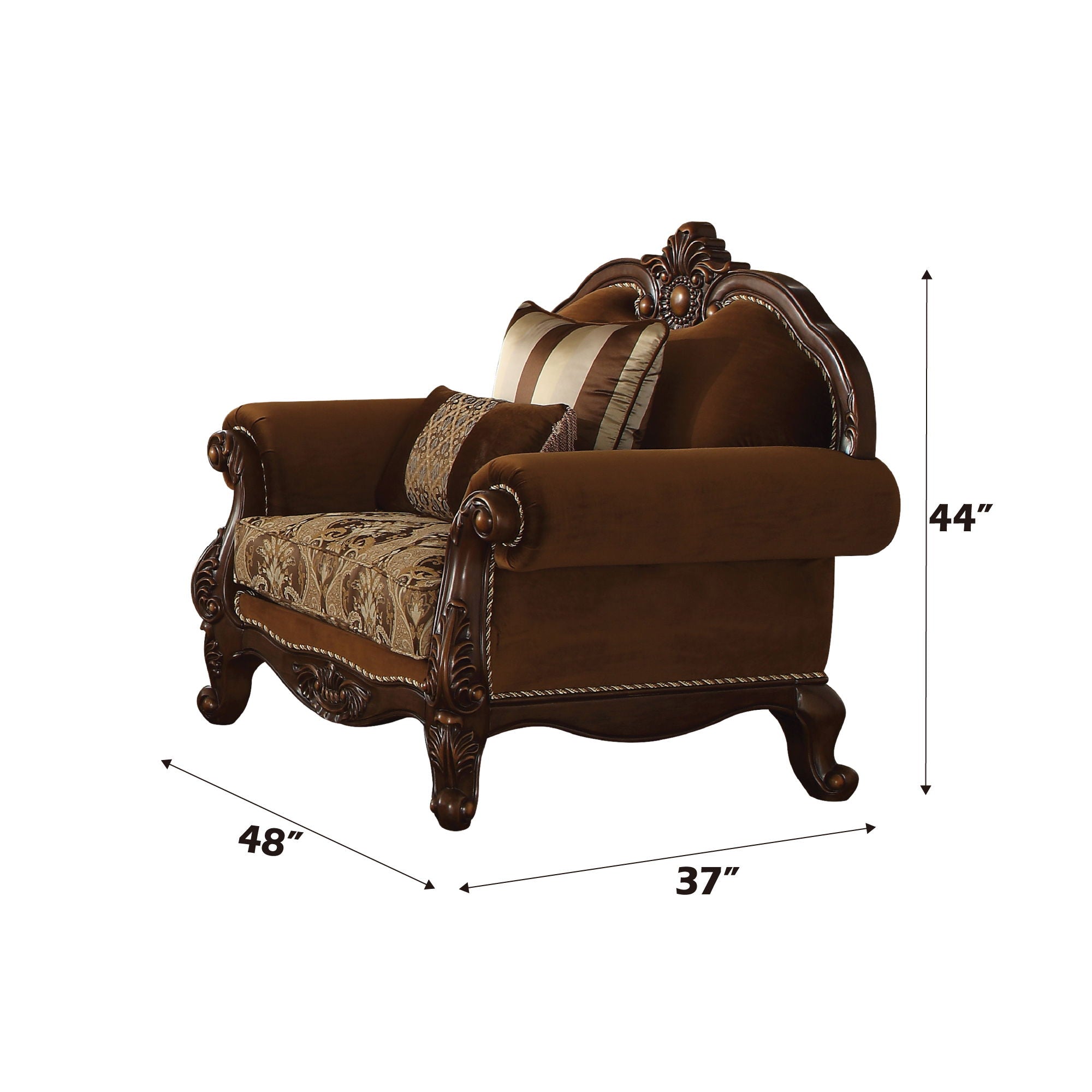 Jardena - Chair With 2 Pillows (Same Lv01593) - Pattern Fabric & Cherry Oak - Urban Living Furniture (Los Angeles, CA)