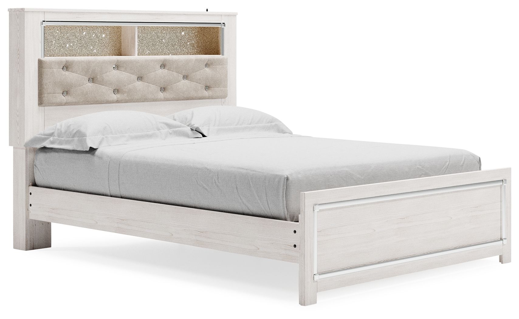Altyra - White - Queen Panel Bookcase Bed With Roll Slats - Urban Living Furniture (Los Angeles, CA)