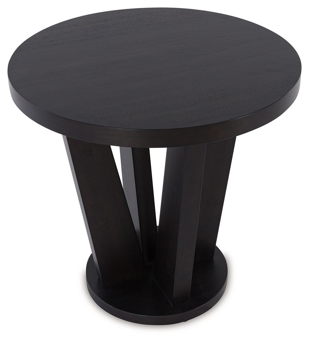 Chasinfield - Dark Brown - Round End Table - Urban Living Furniture (Los Angeles, CA)