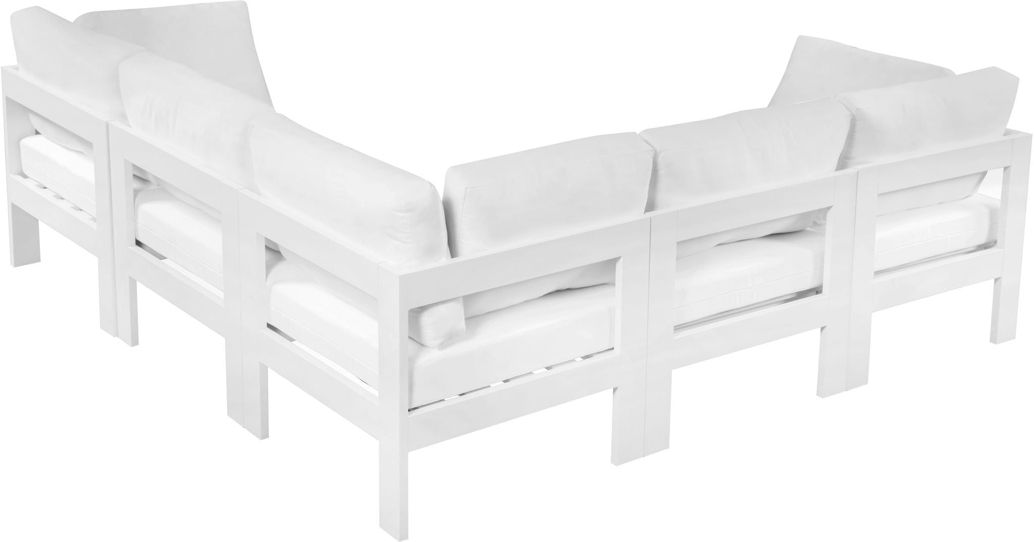 Nizuc - Outdoor Patio 5 Piece Modular Sectional With White Frame - Urban Living Furniture (Los Angeles, CA)