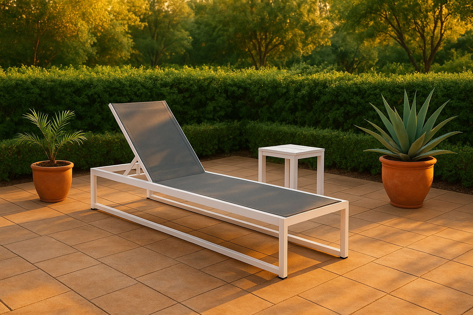 Maldives - Water Resistant Outdoor Patio Adjustable Sun Chaise Lounge Chair With White Base - Urban Living Furniture (Los Angeles, CA)