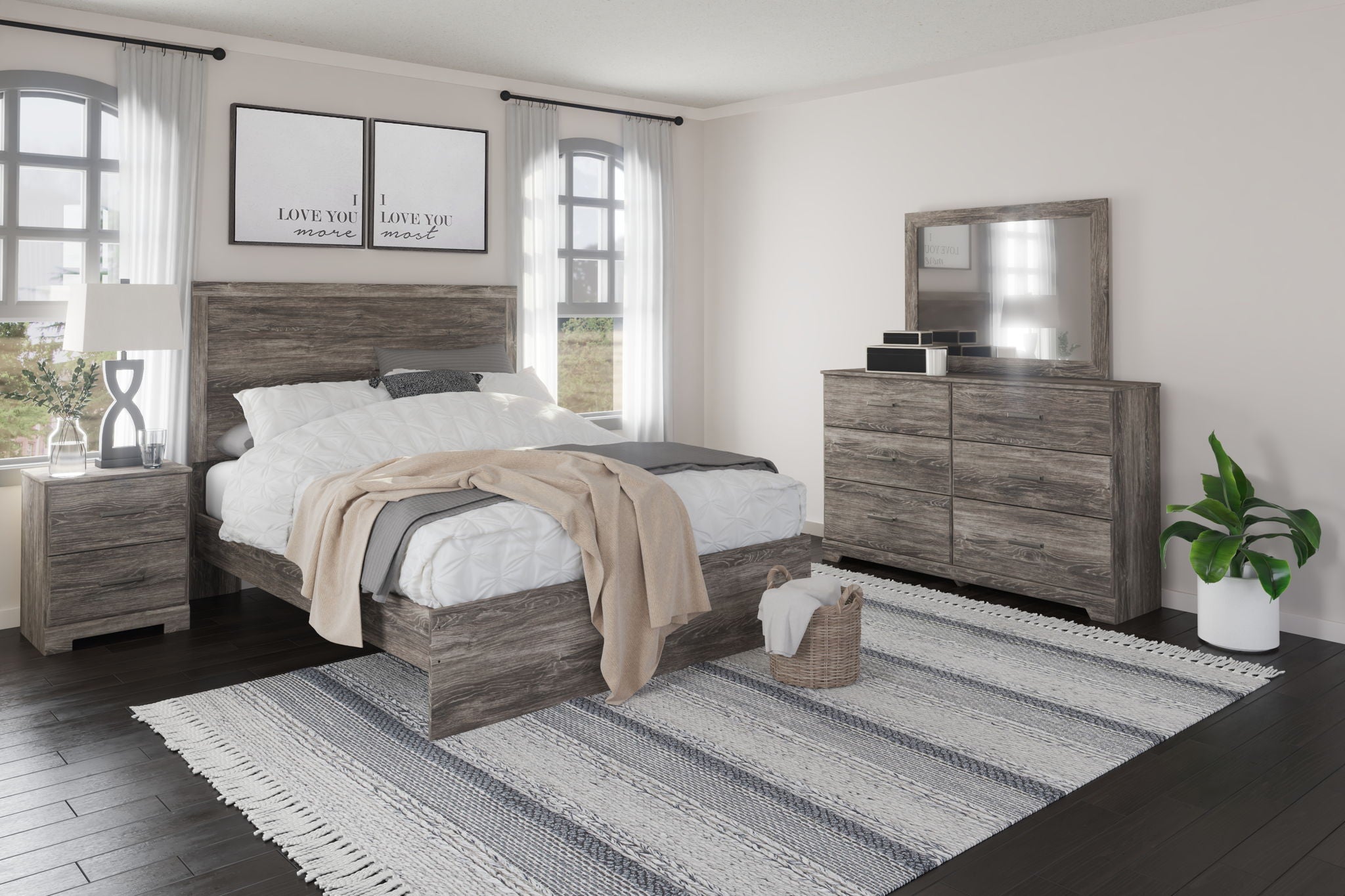 Ralinksi - Gray - Two Drawer Night Stand - Urban Living Furniture (Los Angeles, CA)
