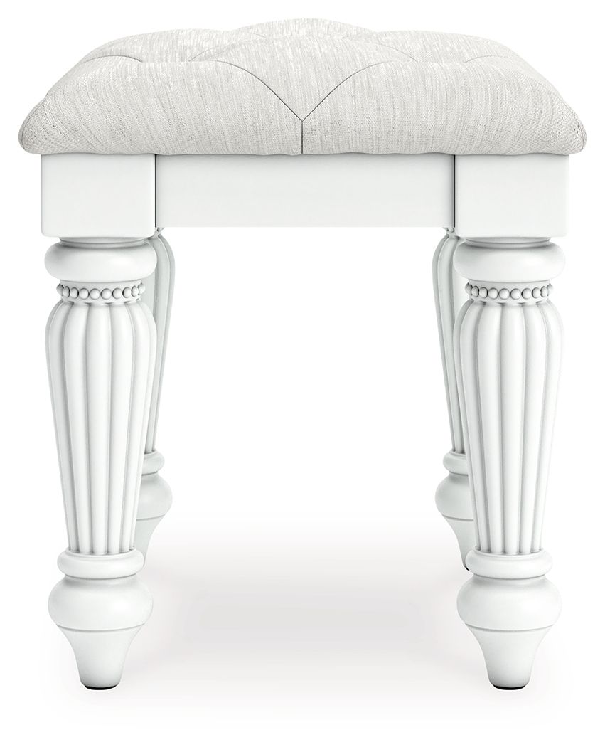 Kozlani - Vanity Upholstered Stool - White - Urban Living Furniture (Los Angeles, CA)