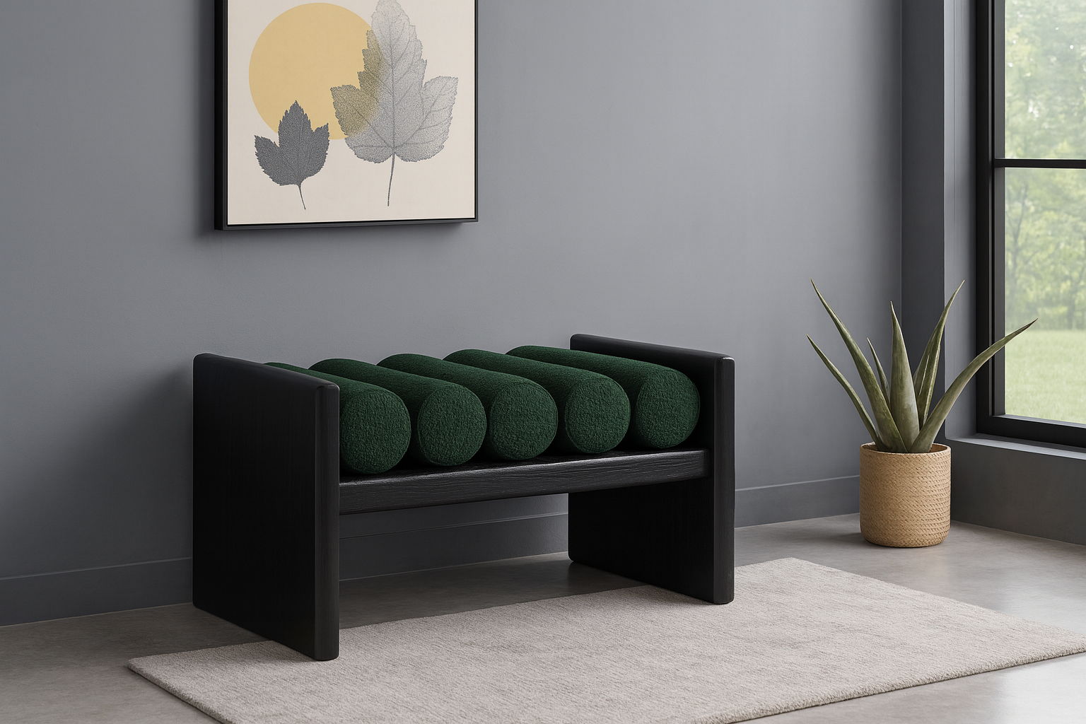 Waverly - Bench With Black Frame - Urban Living Furniture (Los Angeles, CA)