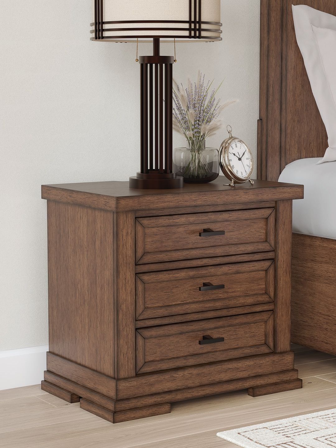 Taffenbrook - Medium Brown - Three Drawer Night Stand - Urban Living Furniture (Los Angeles, CA)