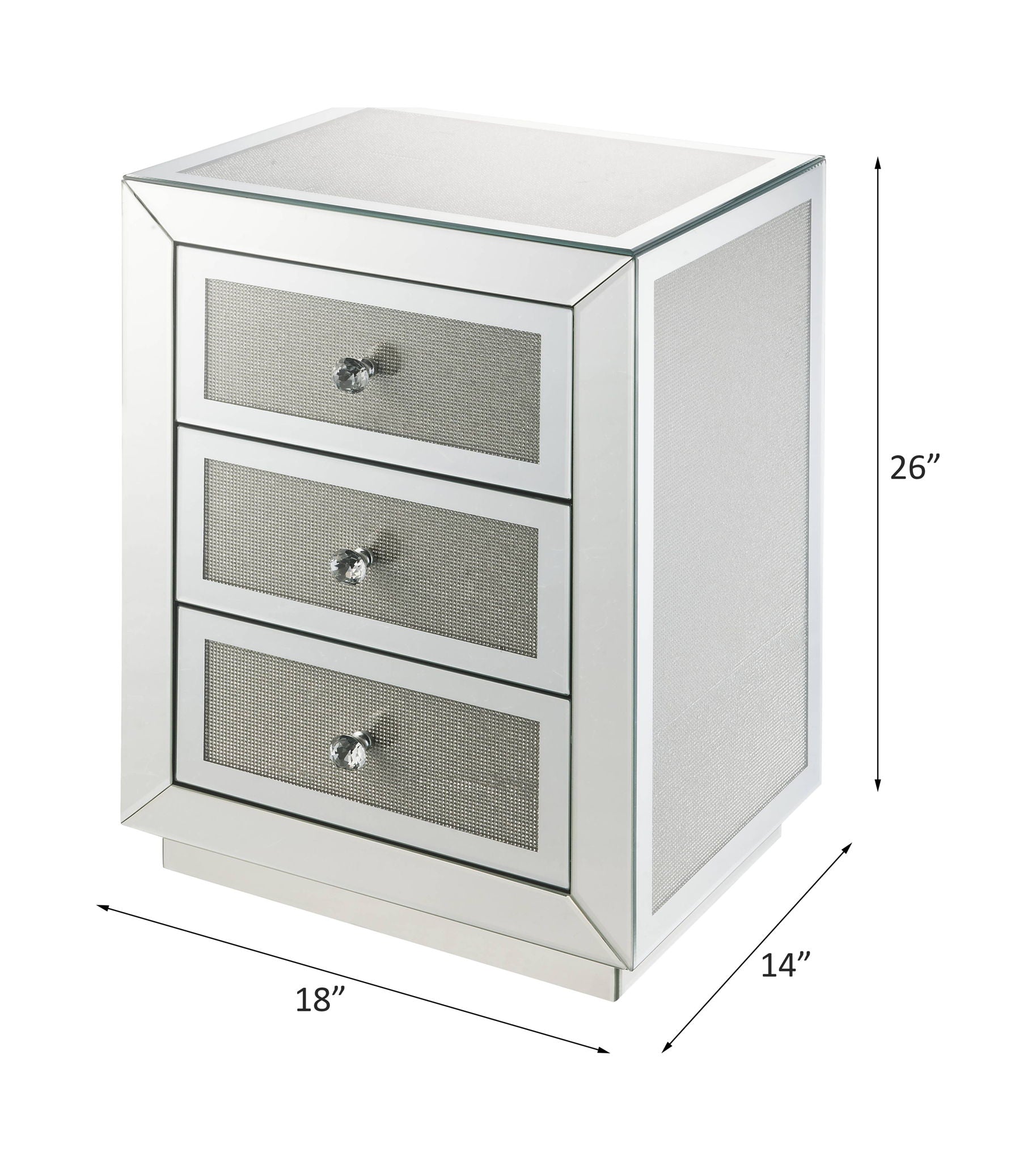 Noralie - 18" X 14" Accent Table - Mirrored & Faux Diamonds - Urban Living Furniture (Los Angeles, CA)