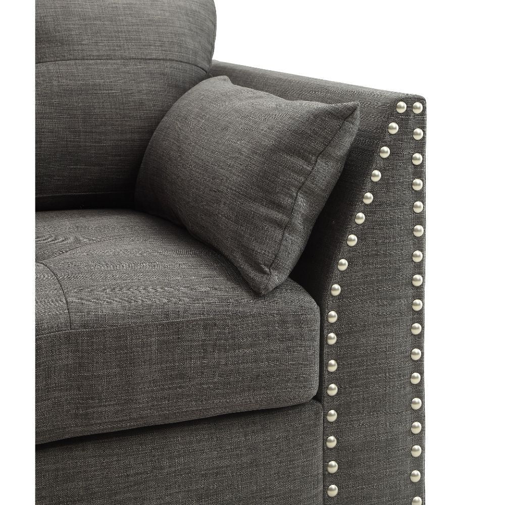 Laurissa - Chair With 3 Pillows - Light Charcoal Linen - Urban Living Furniture (Los Angeles, CA)