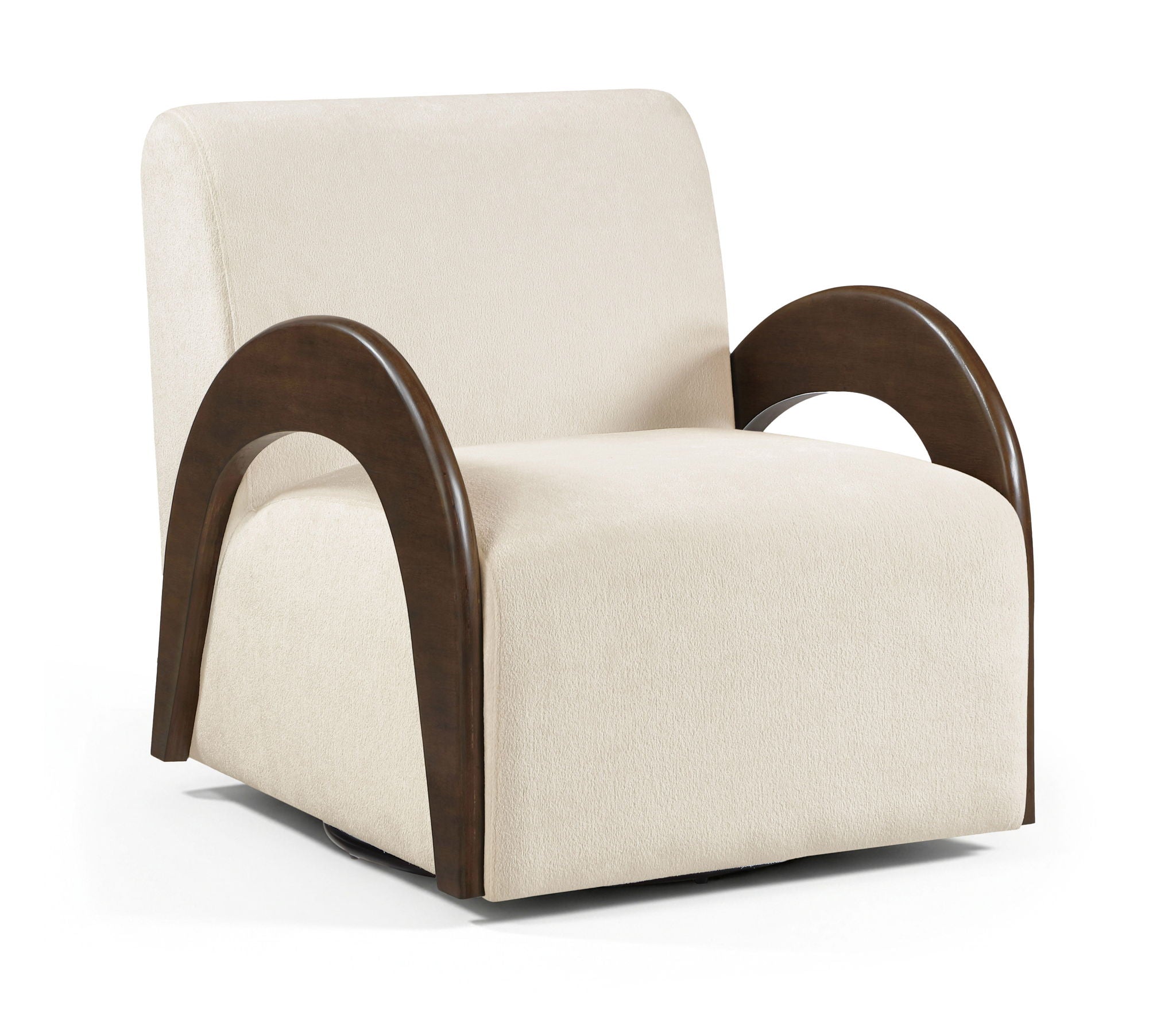Neria - Chenille Fabric Upholstered Swivel Accent Chair - Painted Brown Base - Urban Living Furniture (Los Angeles, CA)