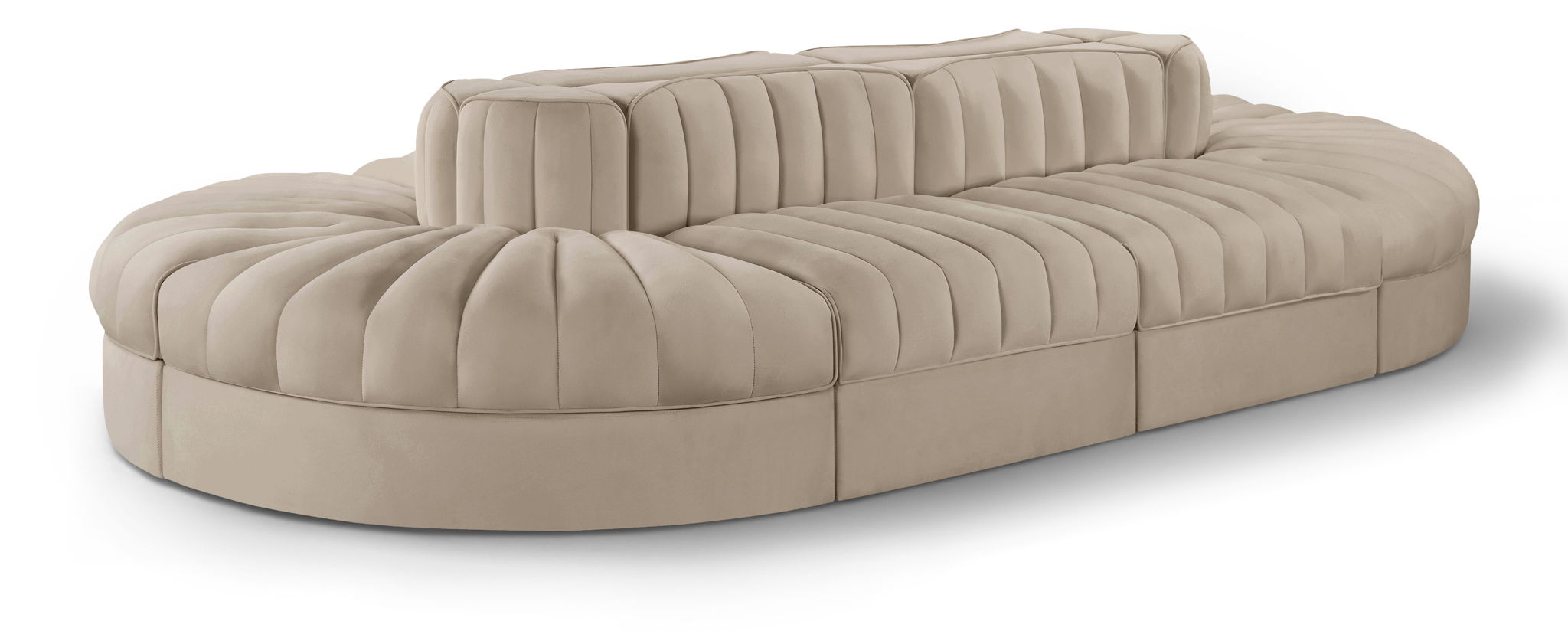 Rummi - Oval Velvet Performance Fabric Upholstered 8 Piece Modular Sectional - Urban Living Furniture (Los Angeles, CA)