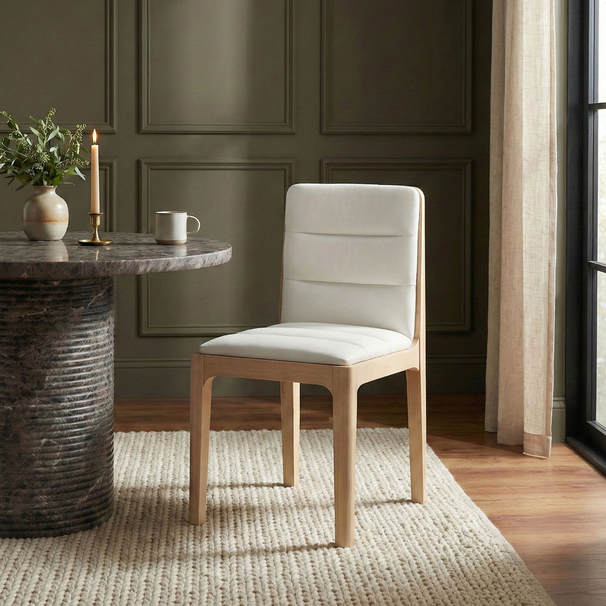 Ellis - Vegan Leather Upholstered Dining Chair (Set of 2) - Natural Base - Urban Living Furniture (Los Angeles, CA)