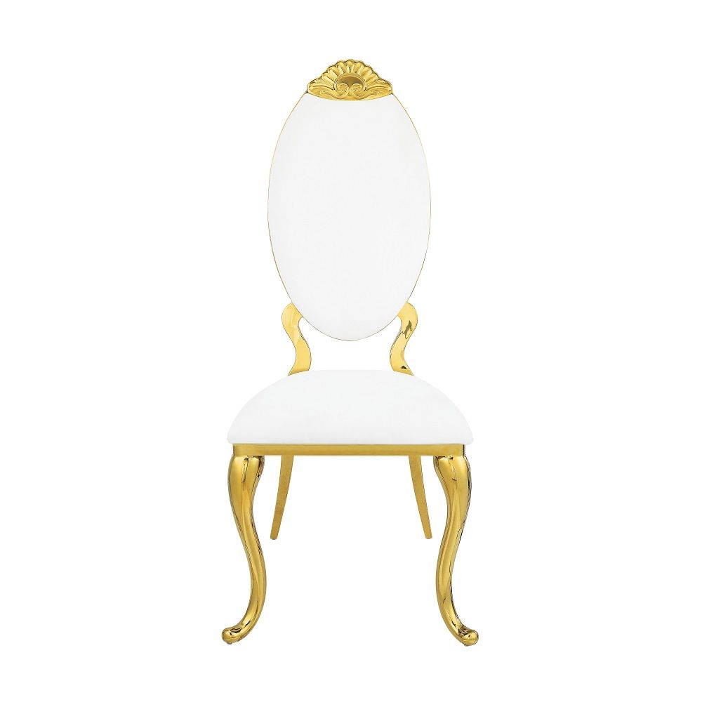 Fallon - Side Chair (Set of 2) - White Velvet & Mirrored Gold - Urban Living Furniture (Los Angeles, CA)