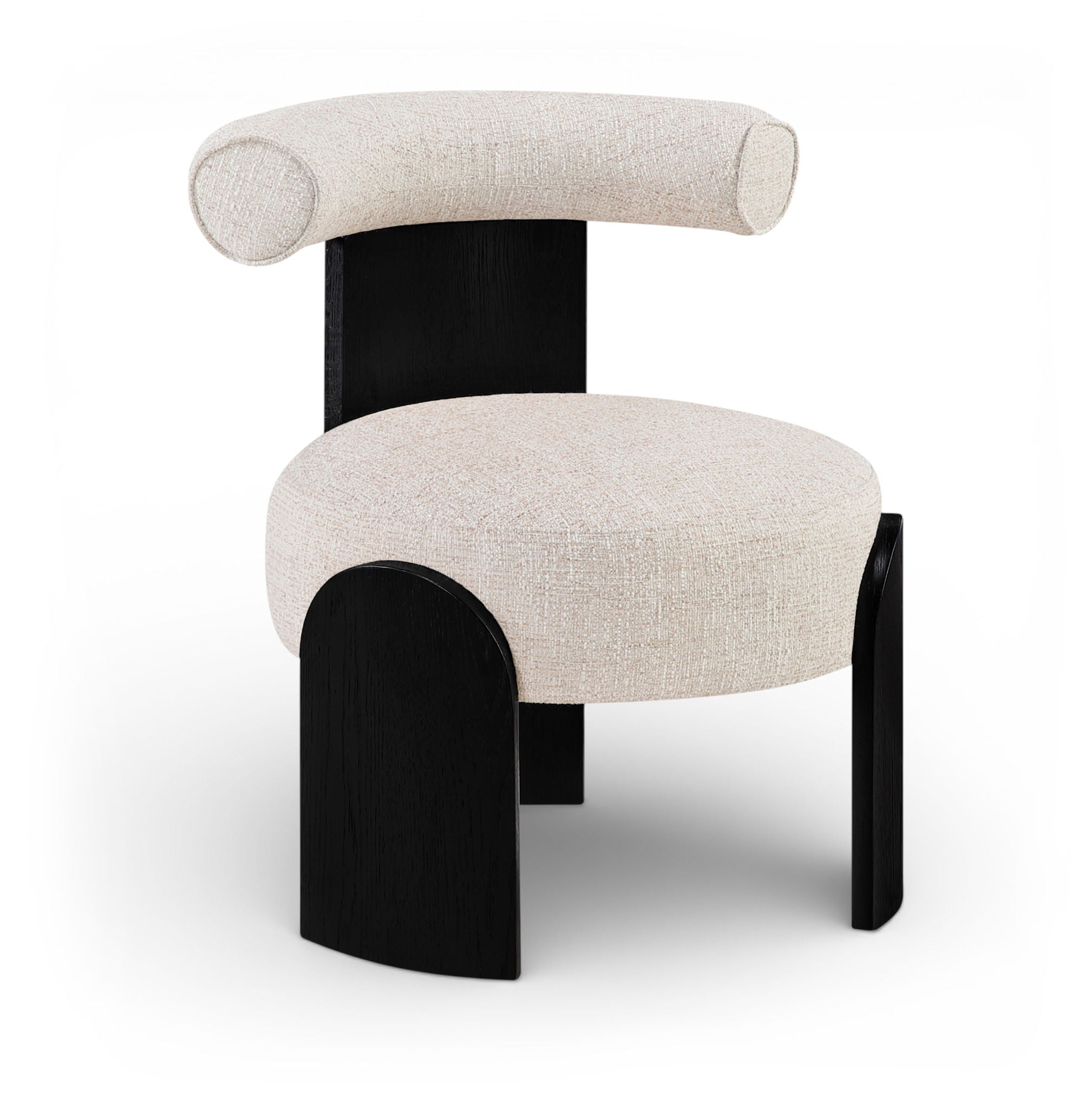 Calder - Linen Textured Fabric Upholstered Accent Chair - Painted Black Base - Urban Living Furniture (Los Angeles, CA)