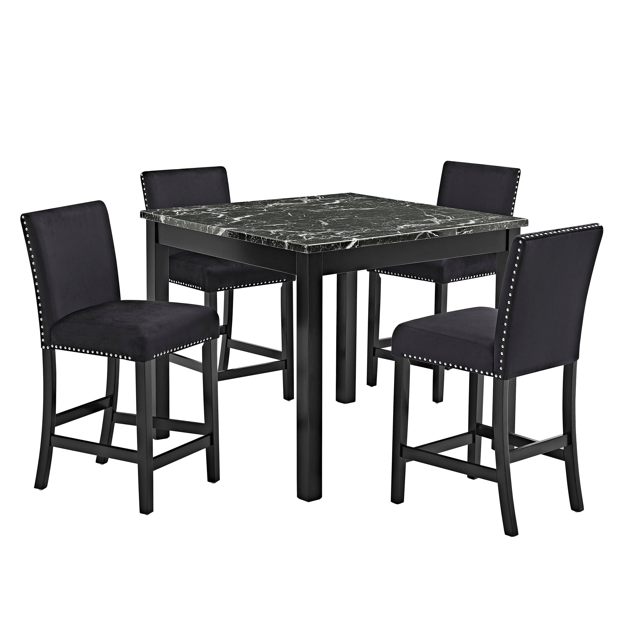 Lennon - 5 Piece Counter Height Set - All Black - Urban Living Furniture (Los Angeles, CA)