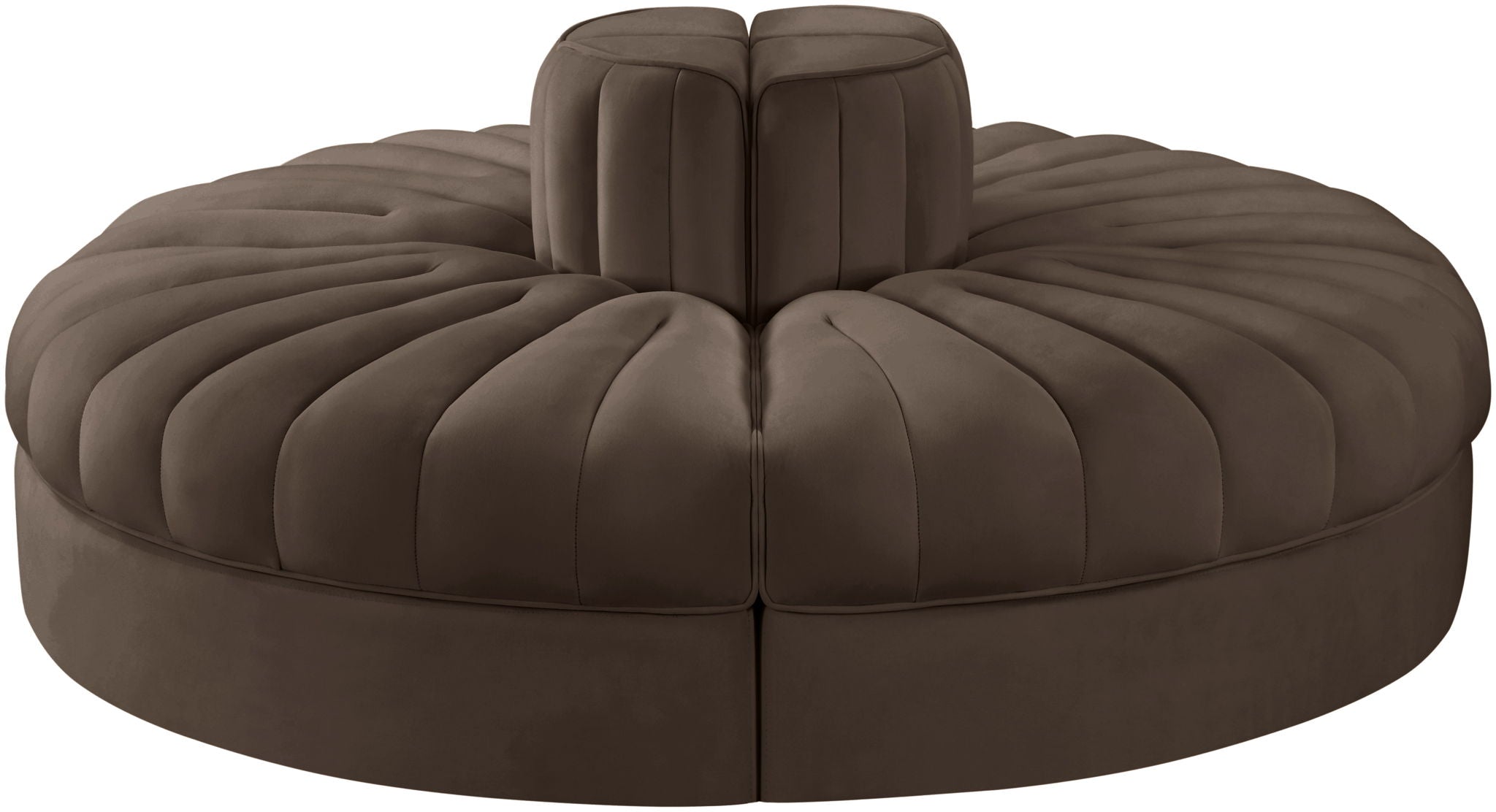 Rummi - Round Velvet Performance Fabric Upholstered 4 Piece Modular Sofa - Urban Living Furniture (Los Angeles, CA)