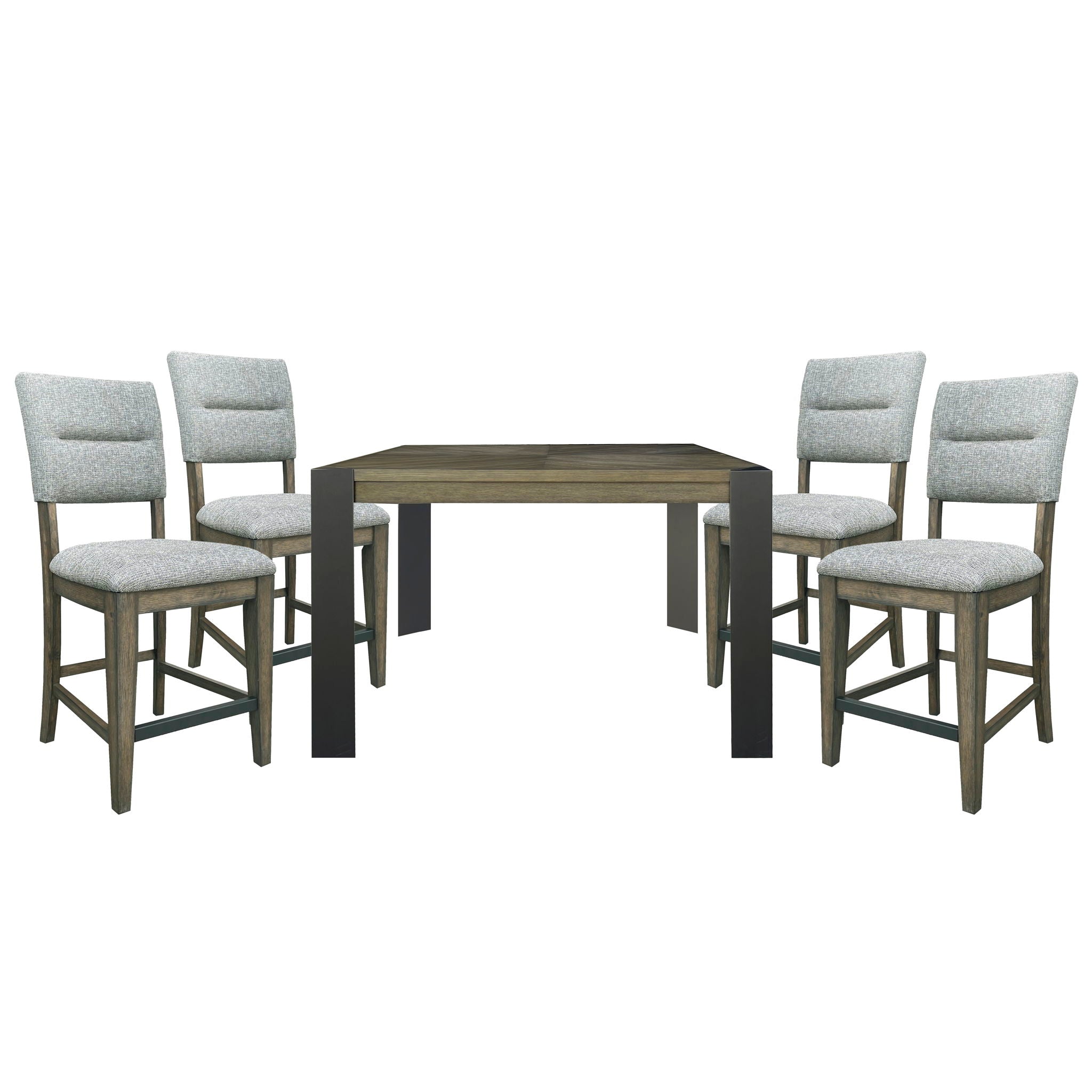 Cedar Fork - 54" Dining Square Counter Table With 4 Counter Stools - Smoked Arabica - Urban Living Furniture (Los Angeles, CA)