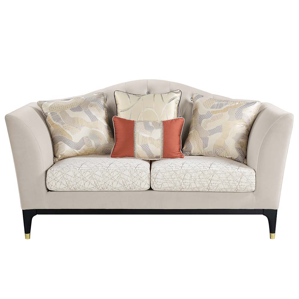 Tayden - Loveseat With 4 Pillows - Beige Velvet - Urban Living Furniture (Los Angeles, CA)