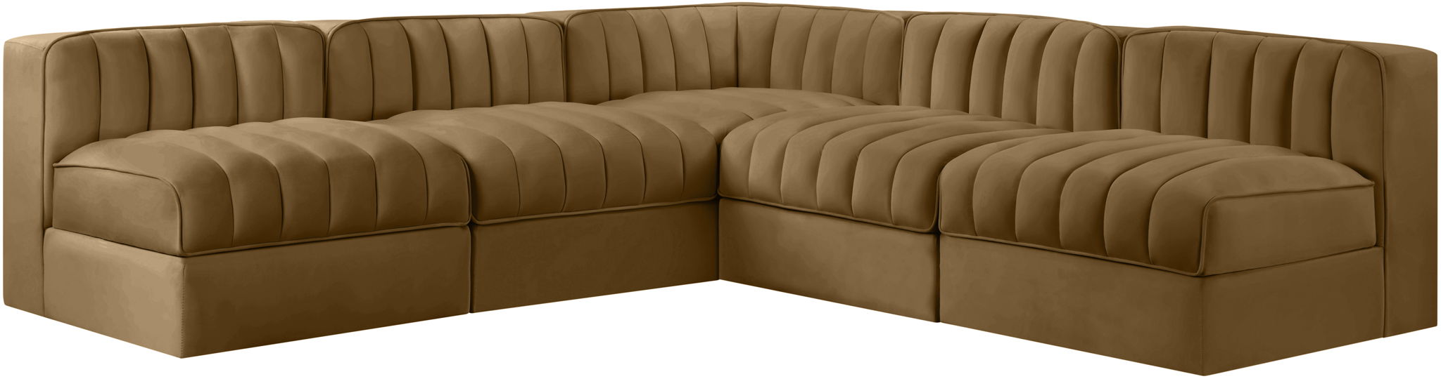 Rummi - Armless Velvet Performance Fabric Upholstered 5 Piece Modular Sectional - Urban Living Furniture (Los Angeles, CA)